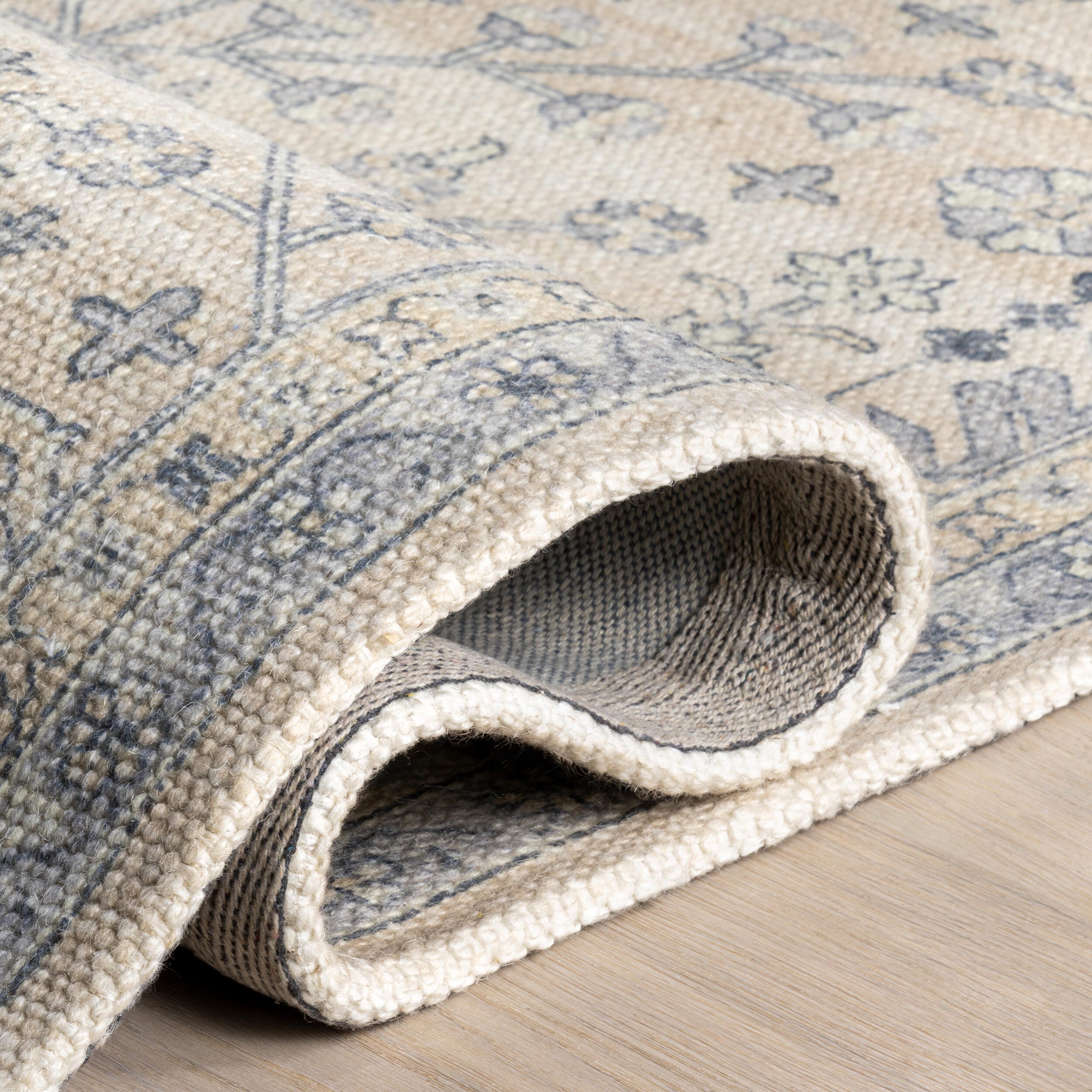 Nuloom Flora 4' x 6' Area Rug, Slate Blue, large