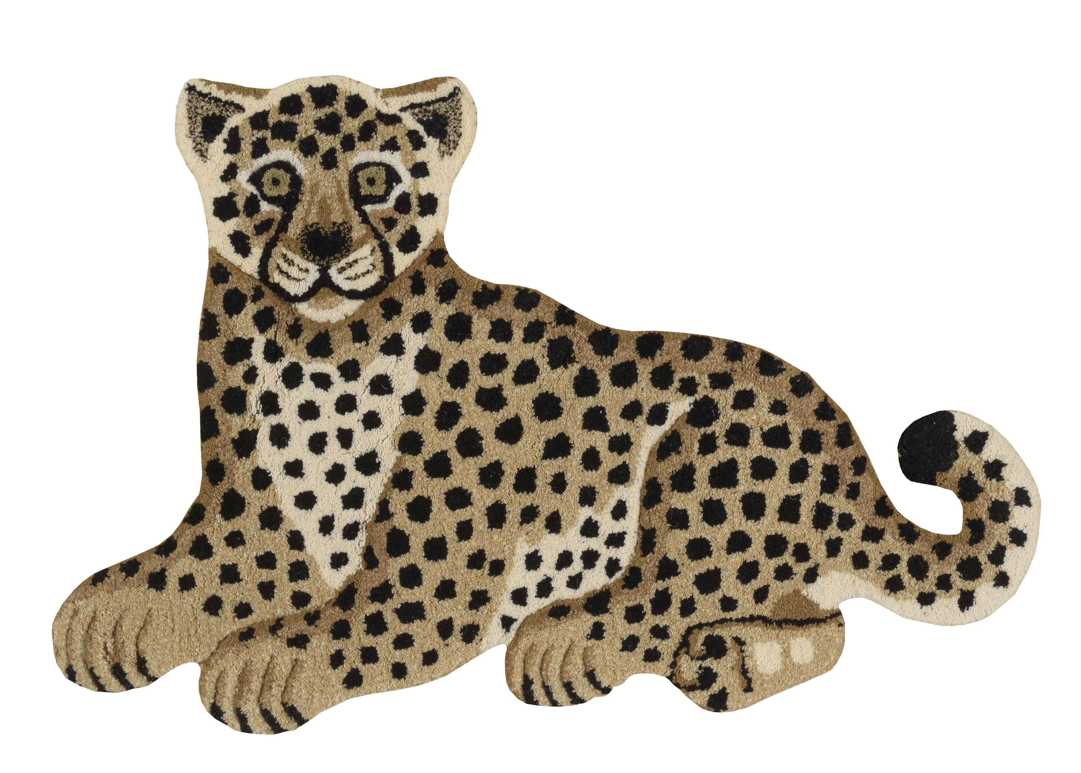 Linon Jungle Sitting Cheetah 2' X 3' Accent Rug, , large