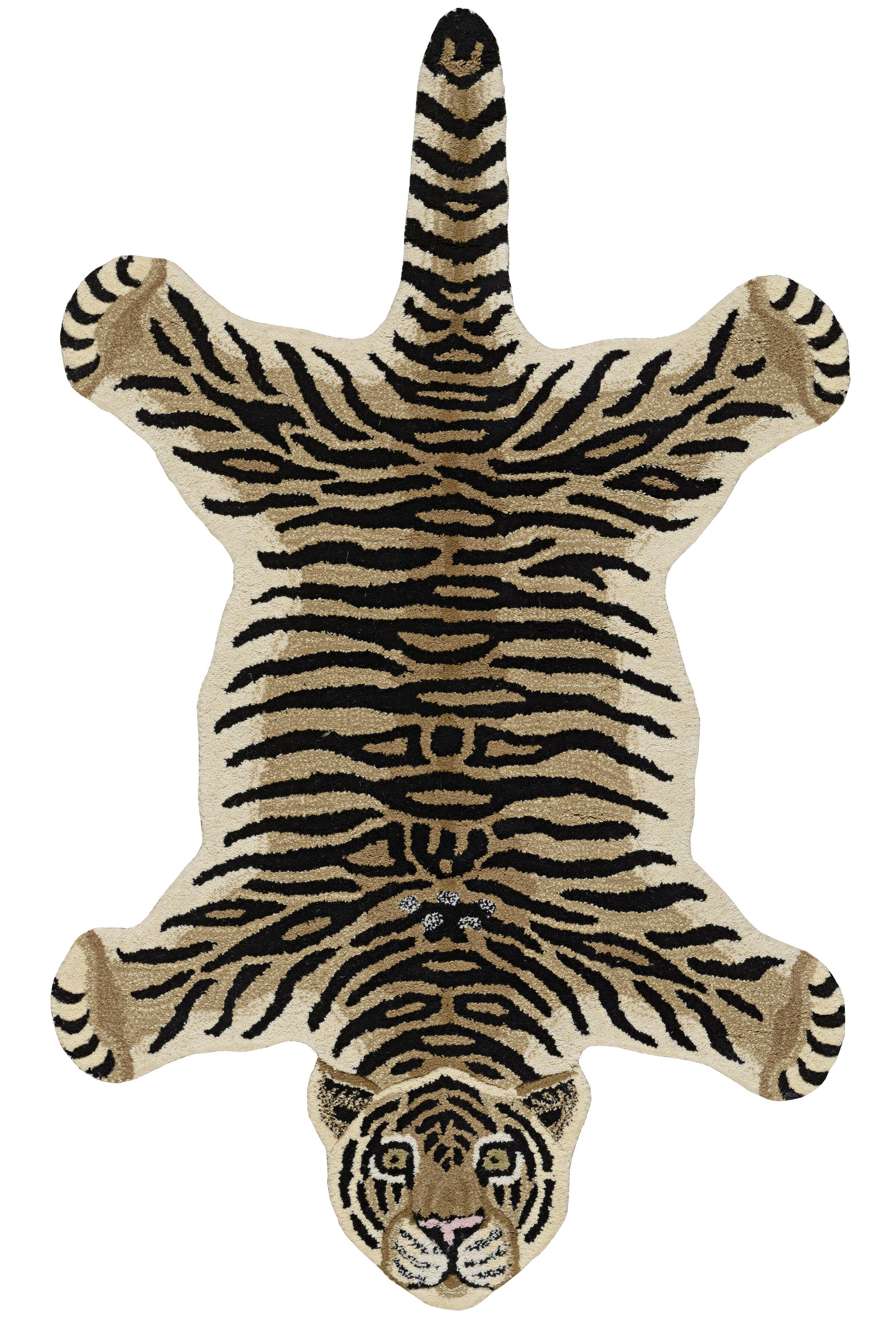 Linon Jungle Tiger 3' X 5' Accent Rug, Gold/Black, large