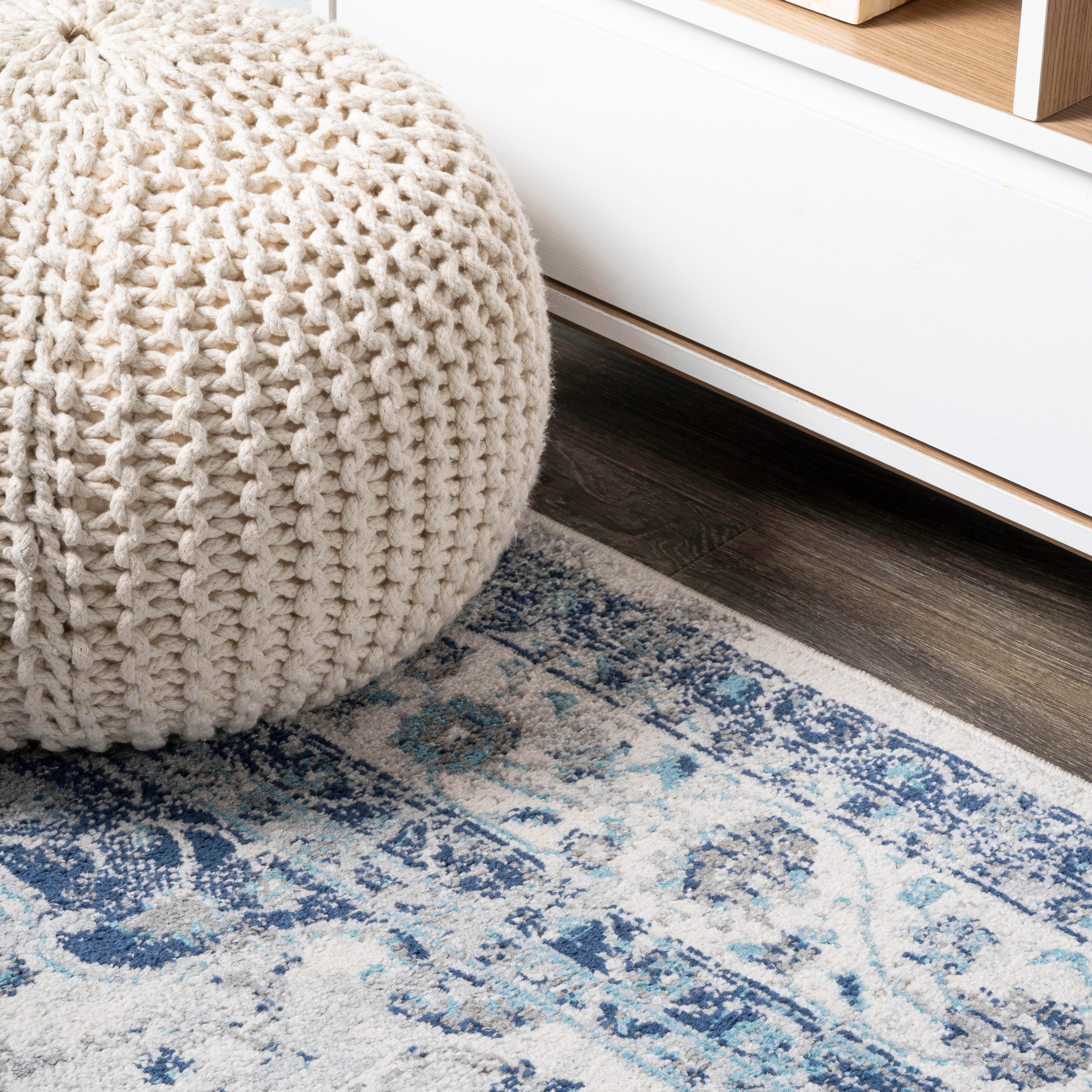JONATHAN Y Indhira Ornate 5' x 8' Area Rug, Blue, large