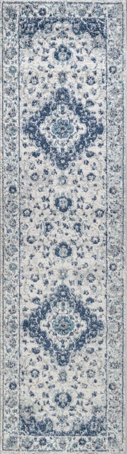 JONATHAN Y Indhira Ornate 2' x 8' Runner Rug, Blue