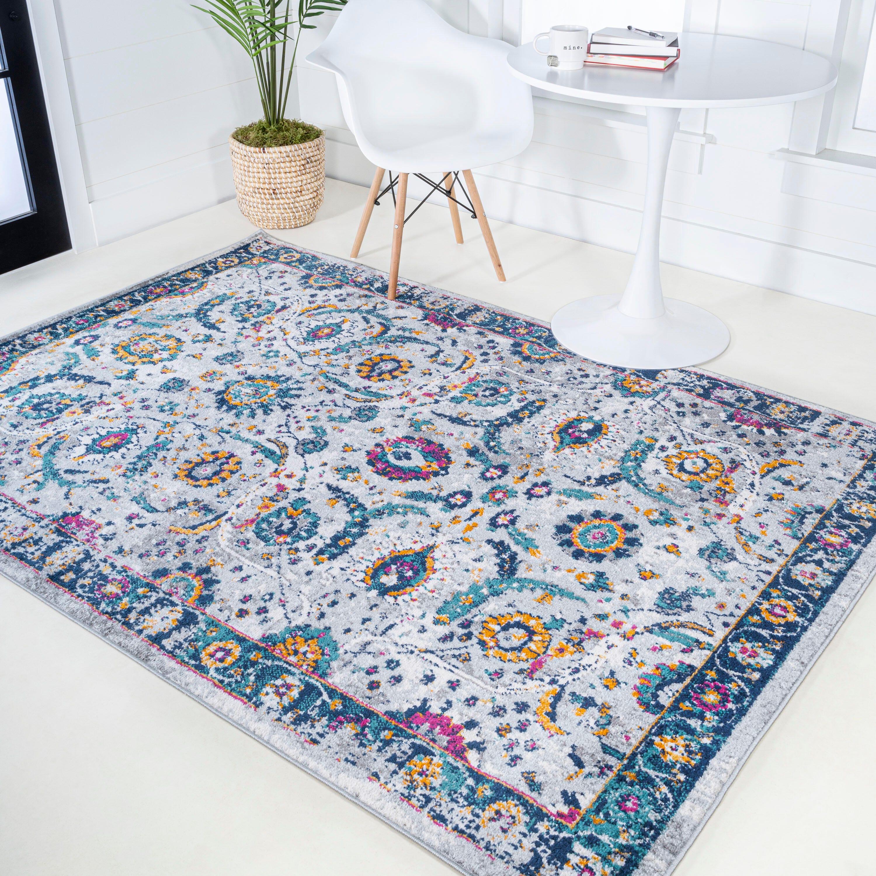 JONATHAN Y Izil 5' x 8' Area Rug, Blue, large