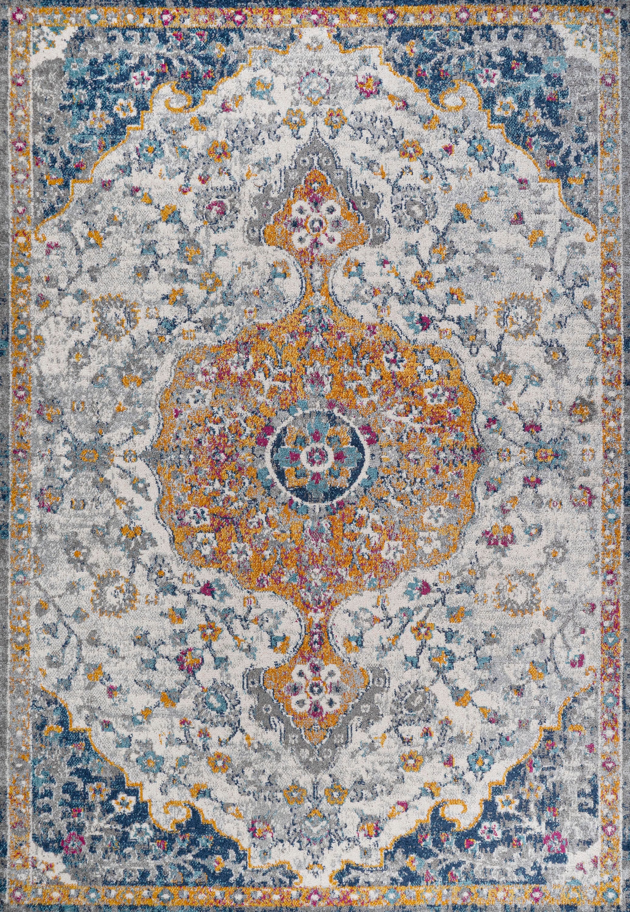JONATHAN Y Lorena Ornate 3' x 5' Area Rug, Gray, large