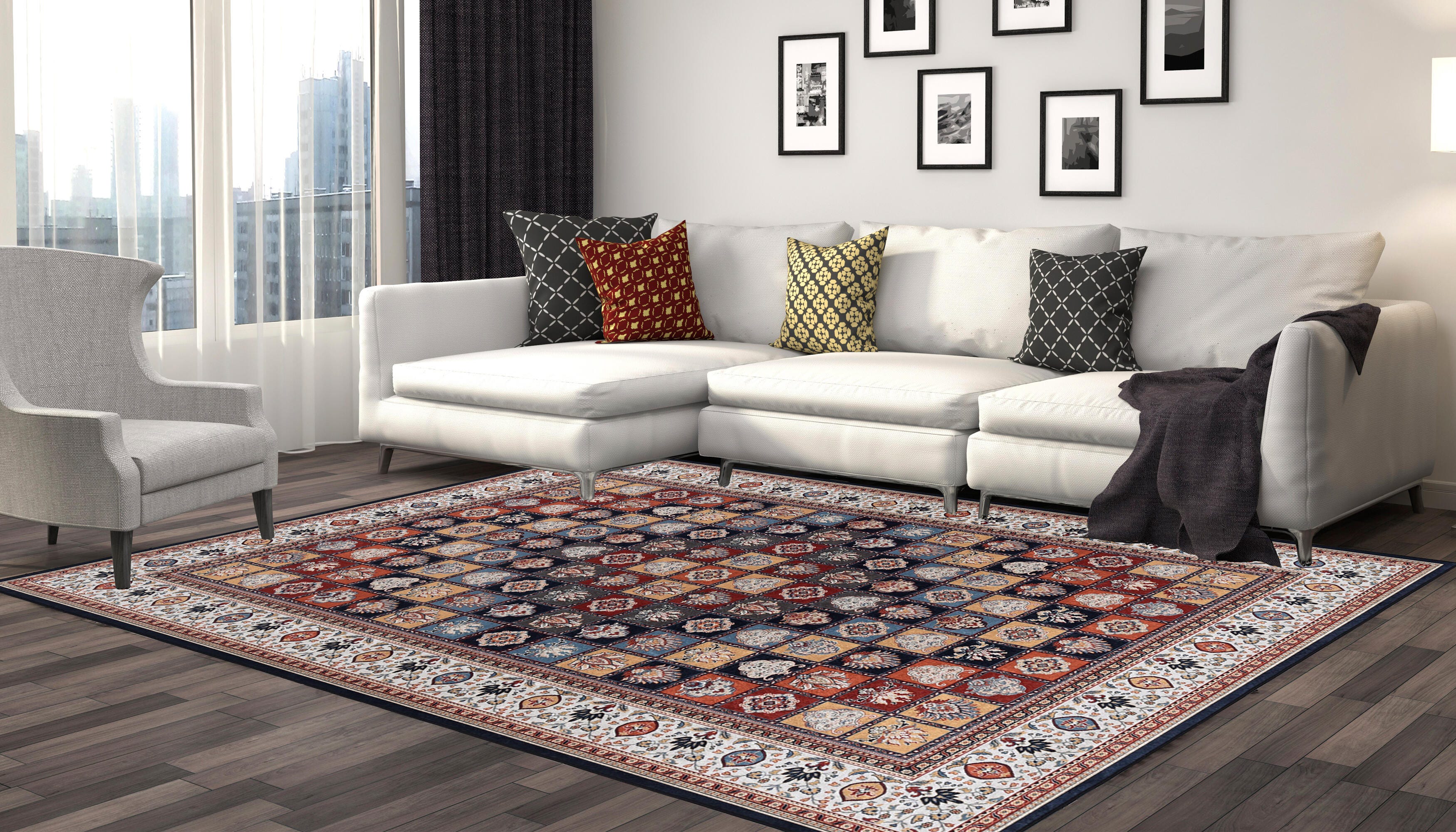 Linon Emerald Aerin 6'7" x 9'7" Area Rug, Multi, large