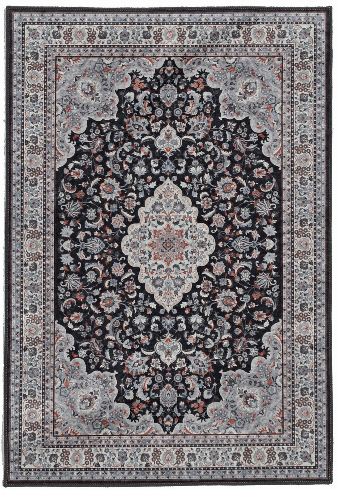 Linon Emerald Barton 3'3" x 5' Area Rug, Black, large