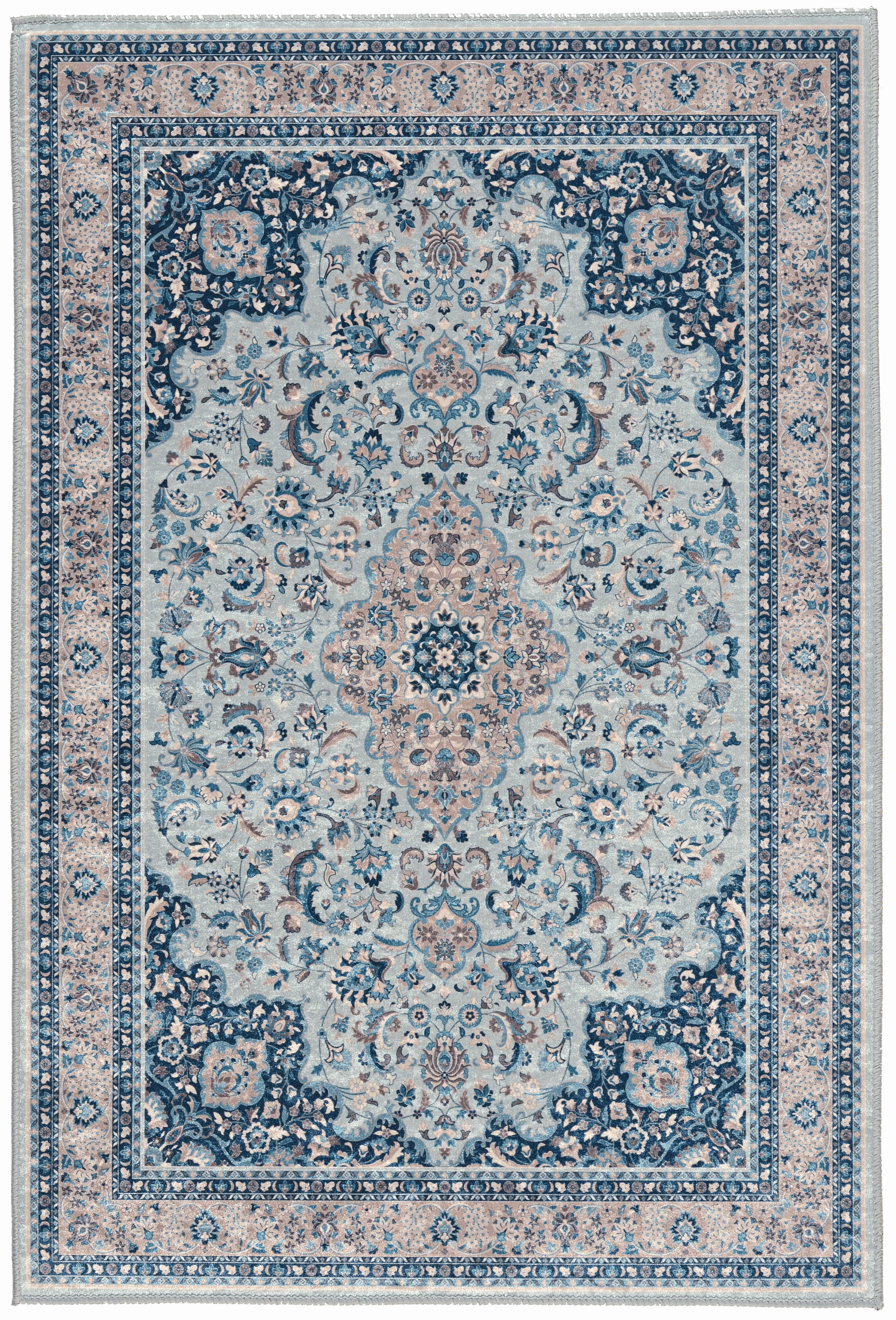 Linon Emerald Barton 2'2" x 3'2" Area Rug, Blue, large