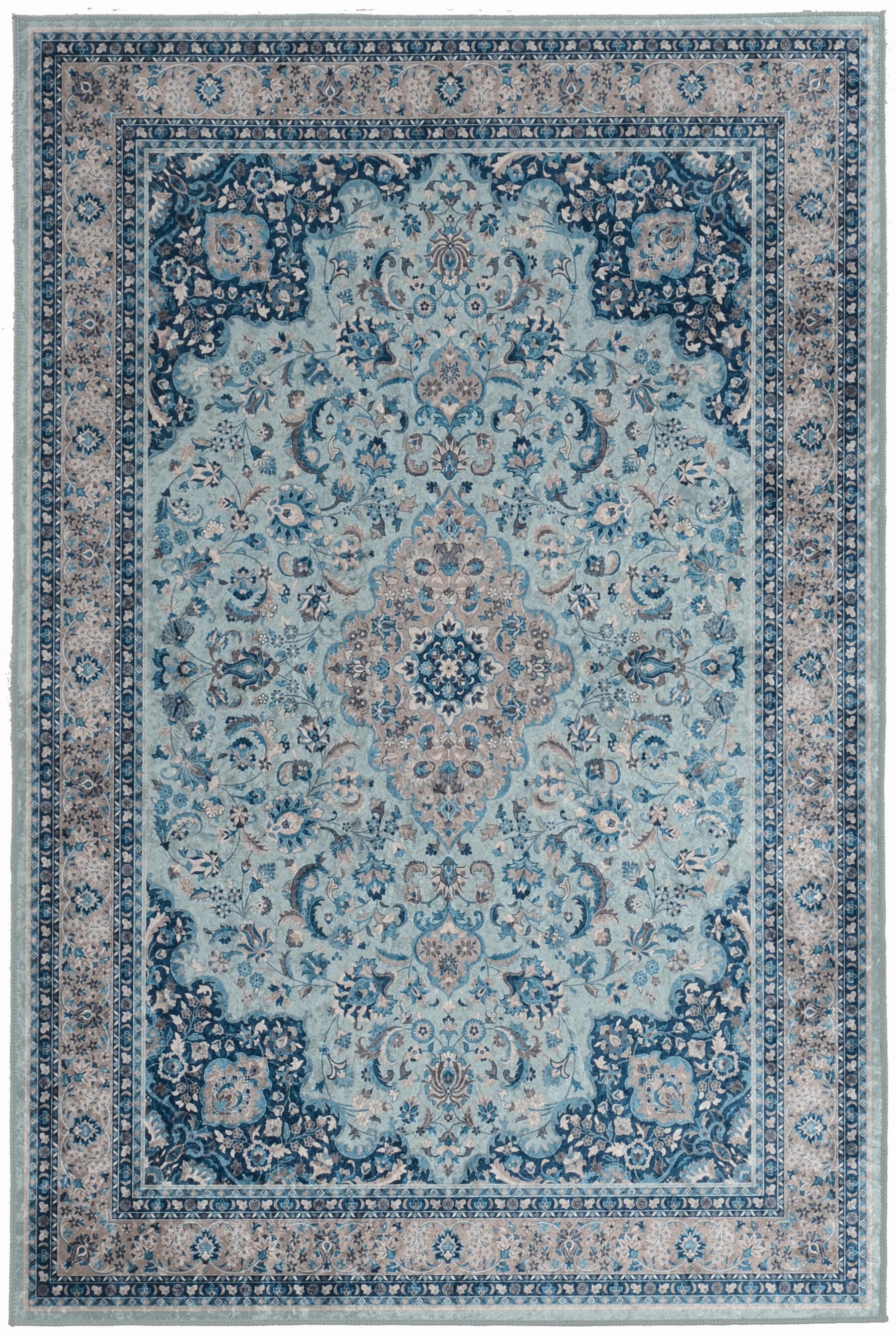 Linon Emerald Barton 3'3" x 5' Area Rug, Blue, large
