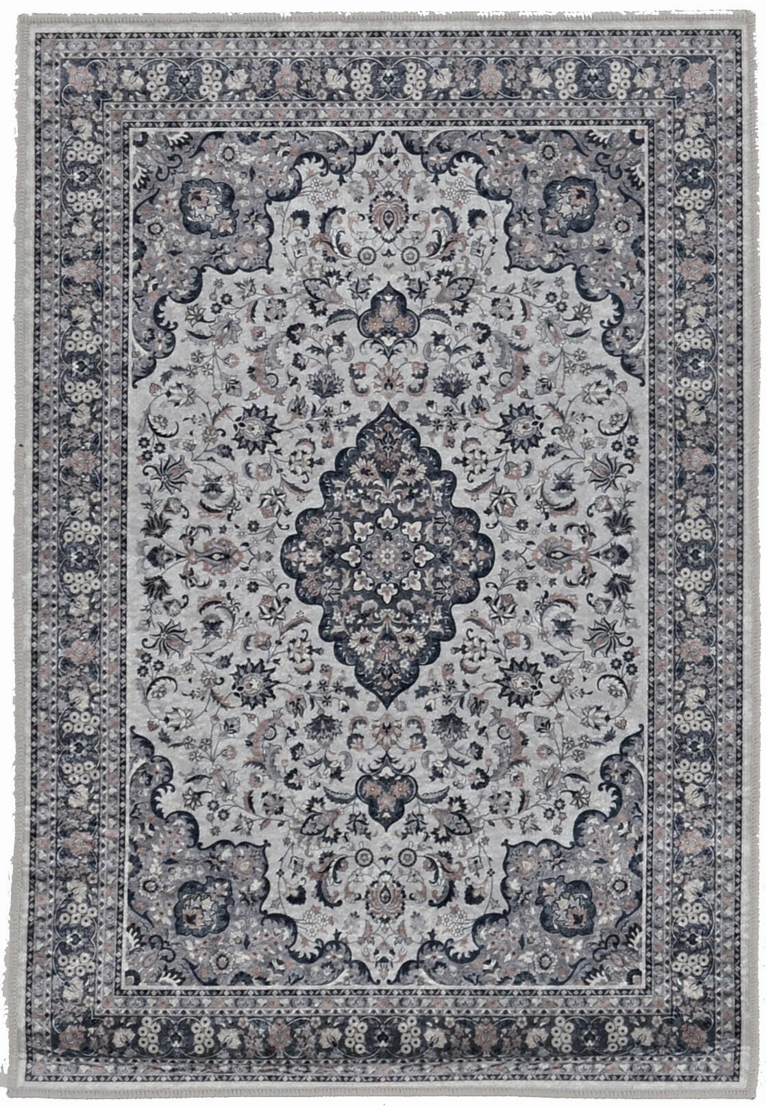 Linon Emerald Barton 3'3" x 5' Area Rug, Cream/Blue, large