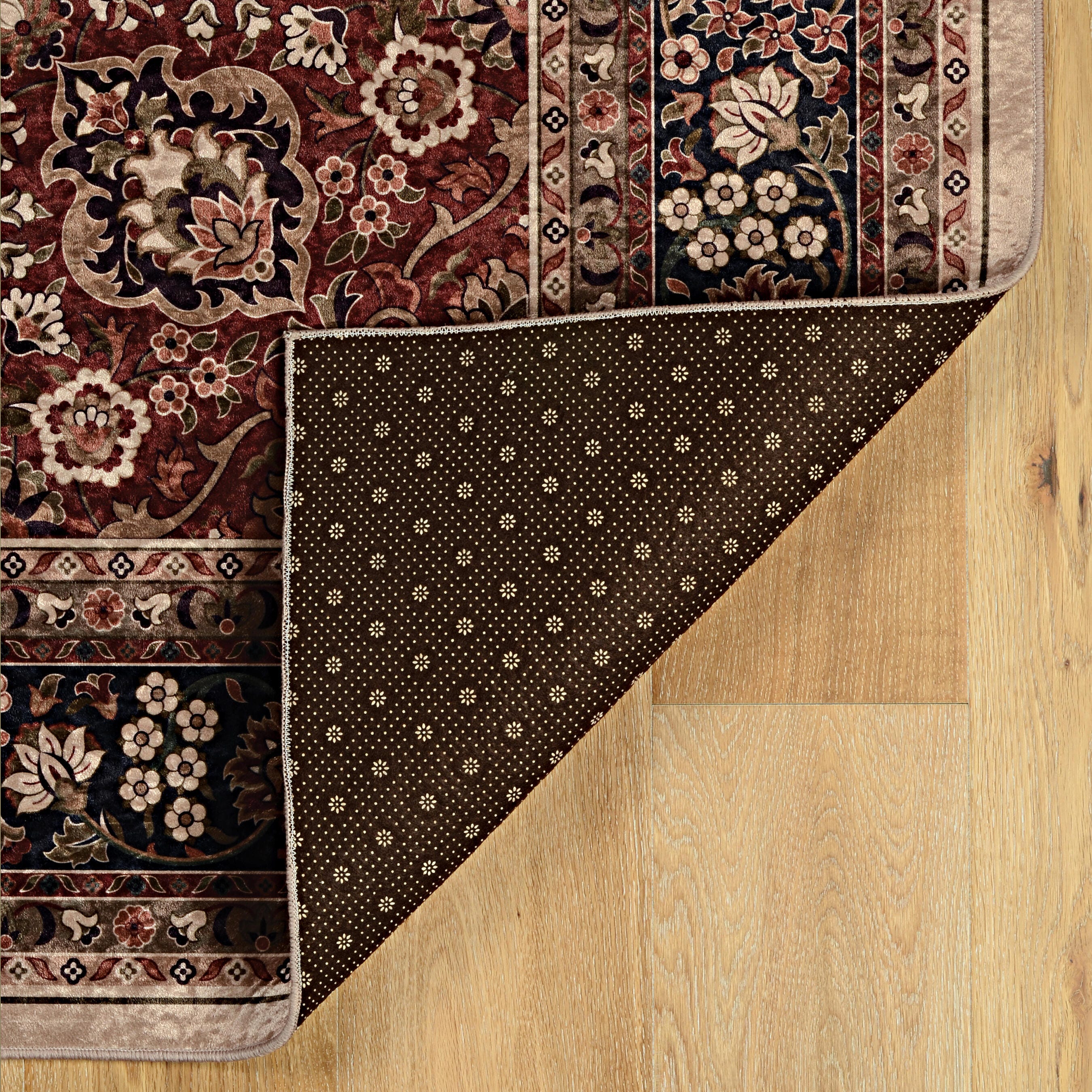 Linon Emerald Barton 2'2" x 3'2" Area Rug, Cream/Red, large