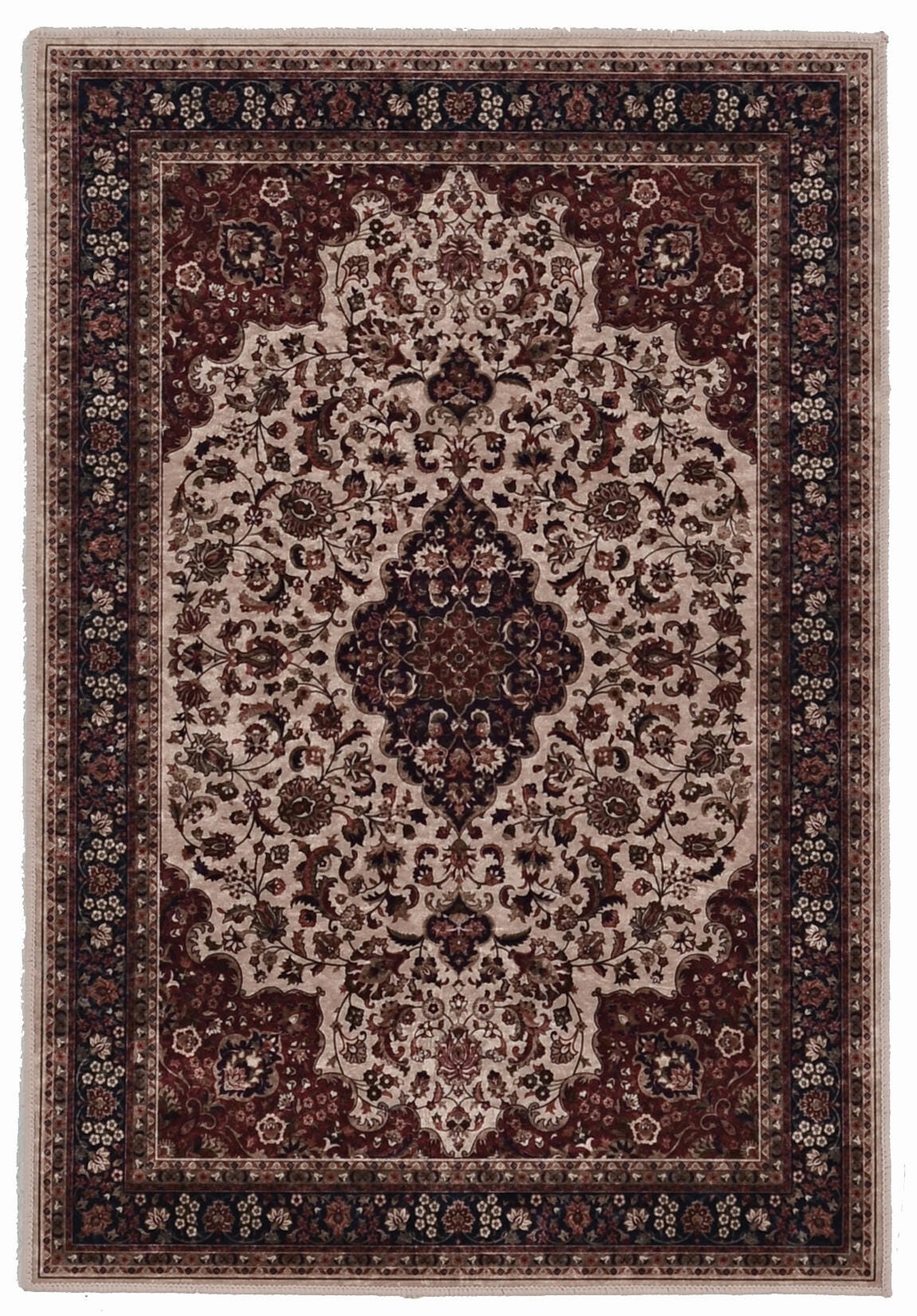 Linon Emerald Barton 3'3" x 5' Area Rug, Cream/Red, large