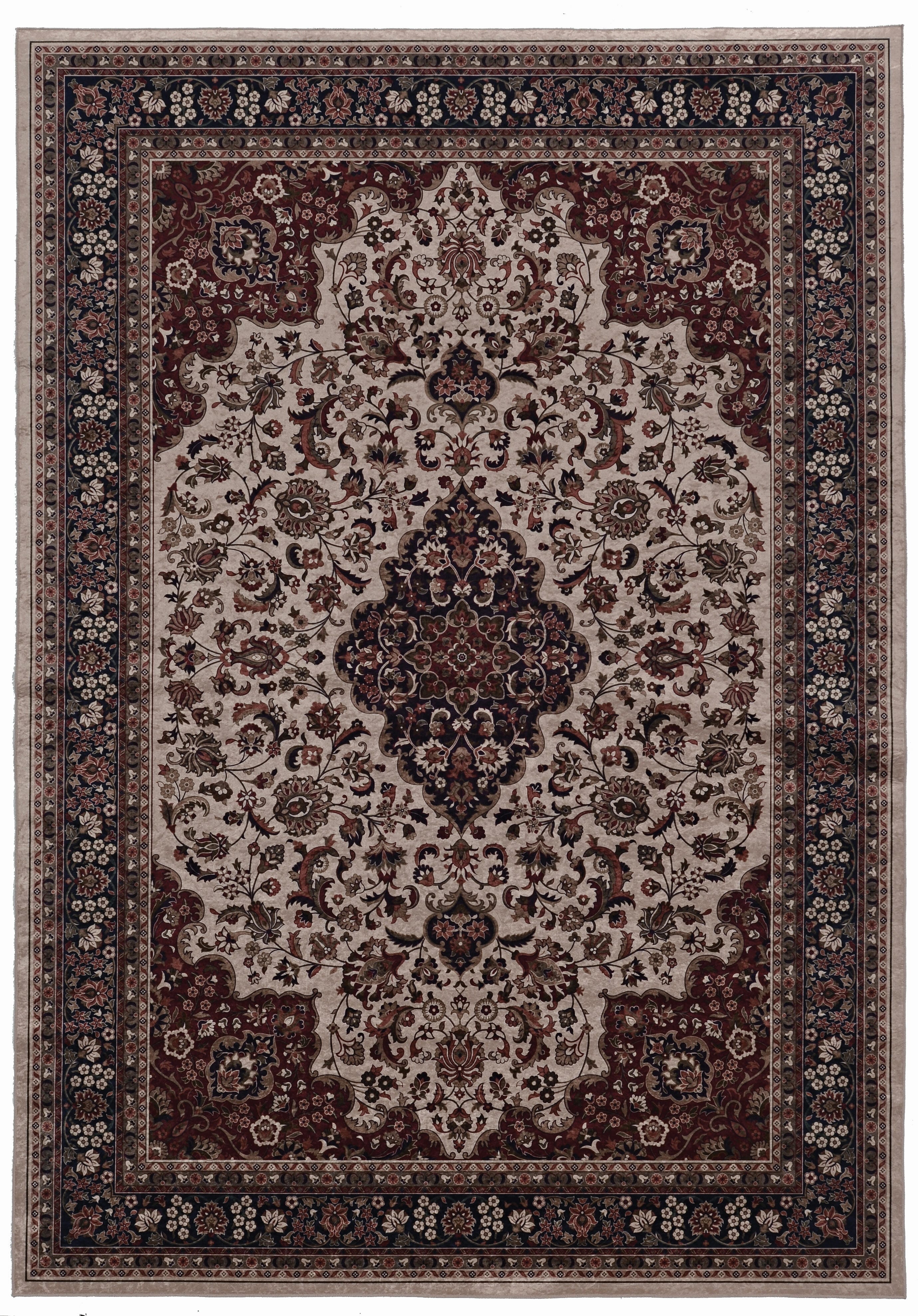 Linon Emerald Barton 6'7" x 9'7" Area Rug, Cream/Red, large