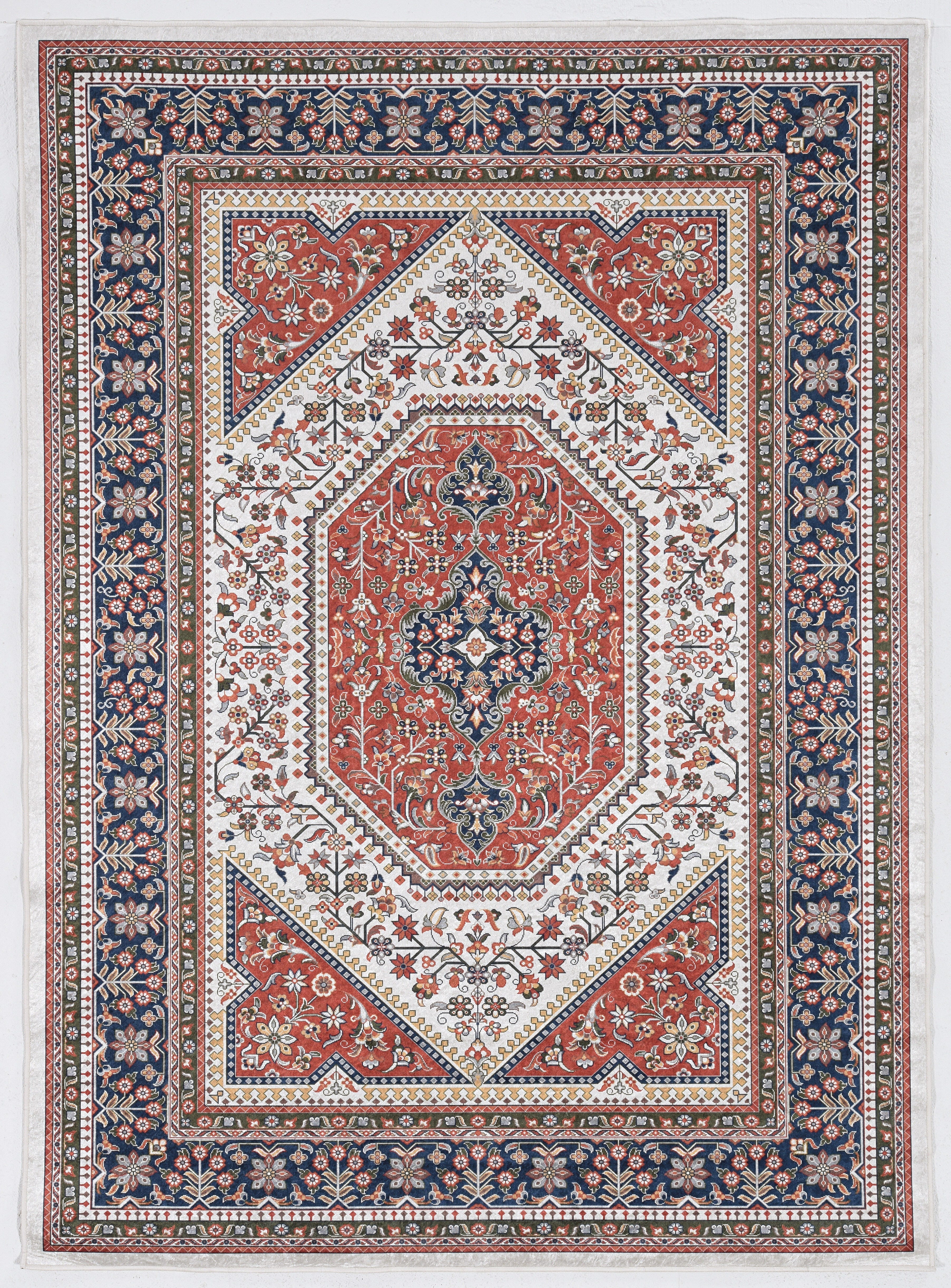 Linon Emerald Bayer 2'2" x 3'2" Area Rug, Red, large
