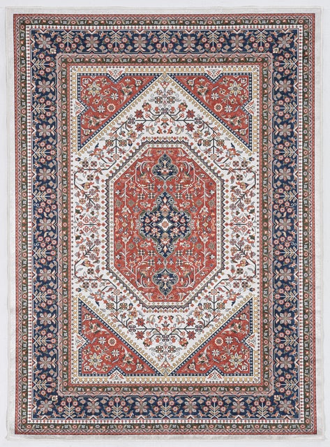 Linon Emerald Bayer 6'7" x 9'7" Area Rug, Red