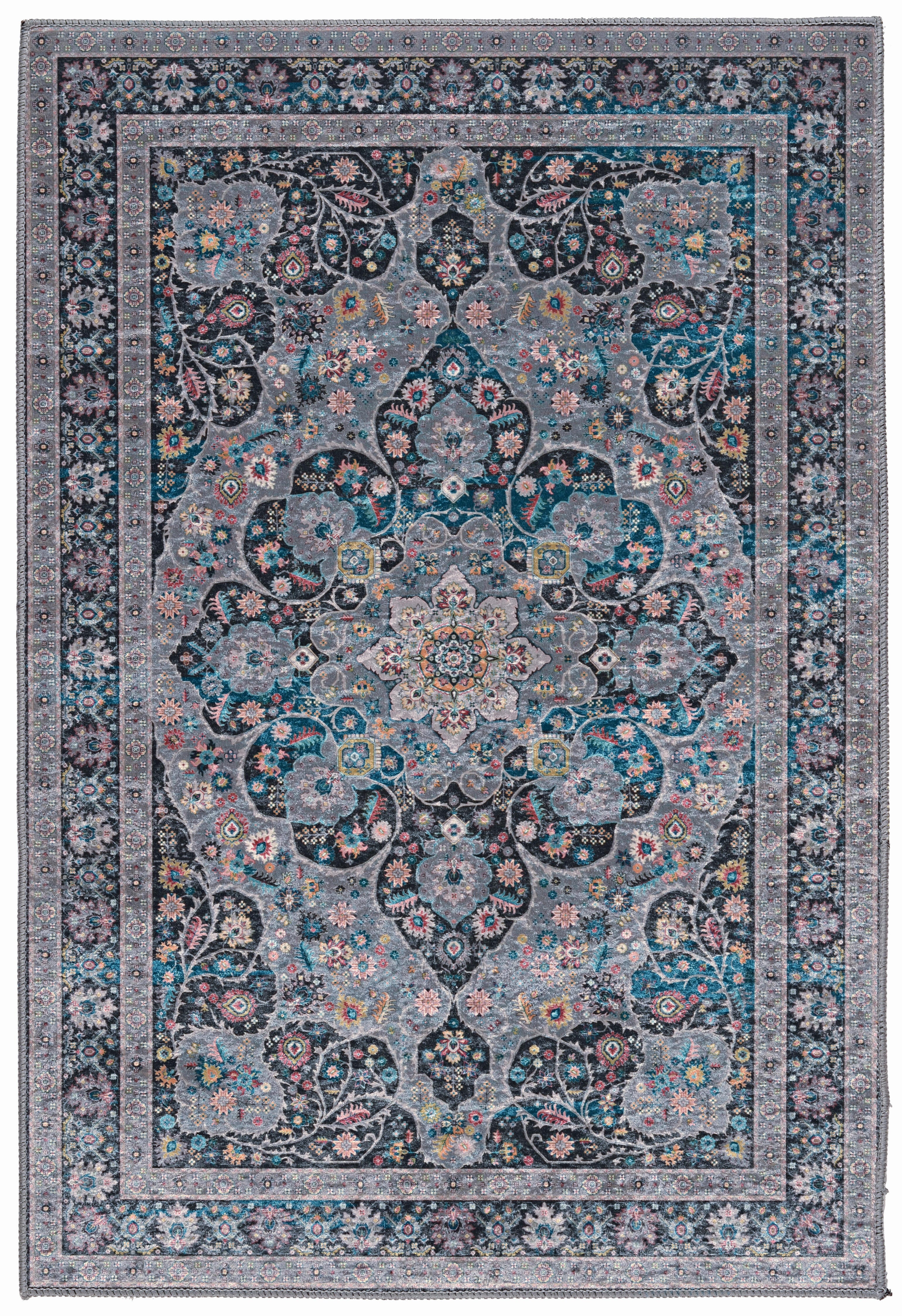 Linon Emerald Grenier 2'2" x 3'2" Area Rug, Gray, large