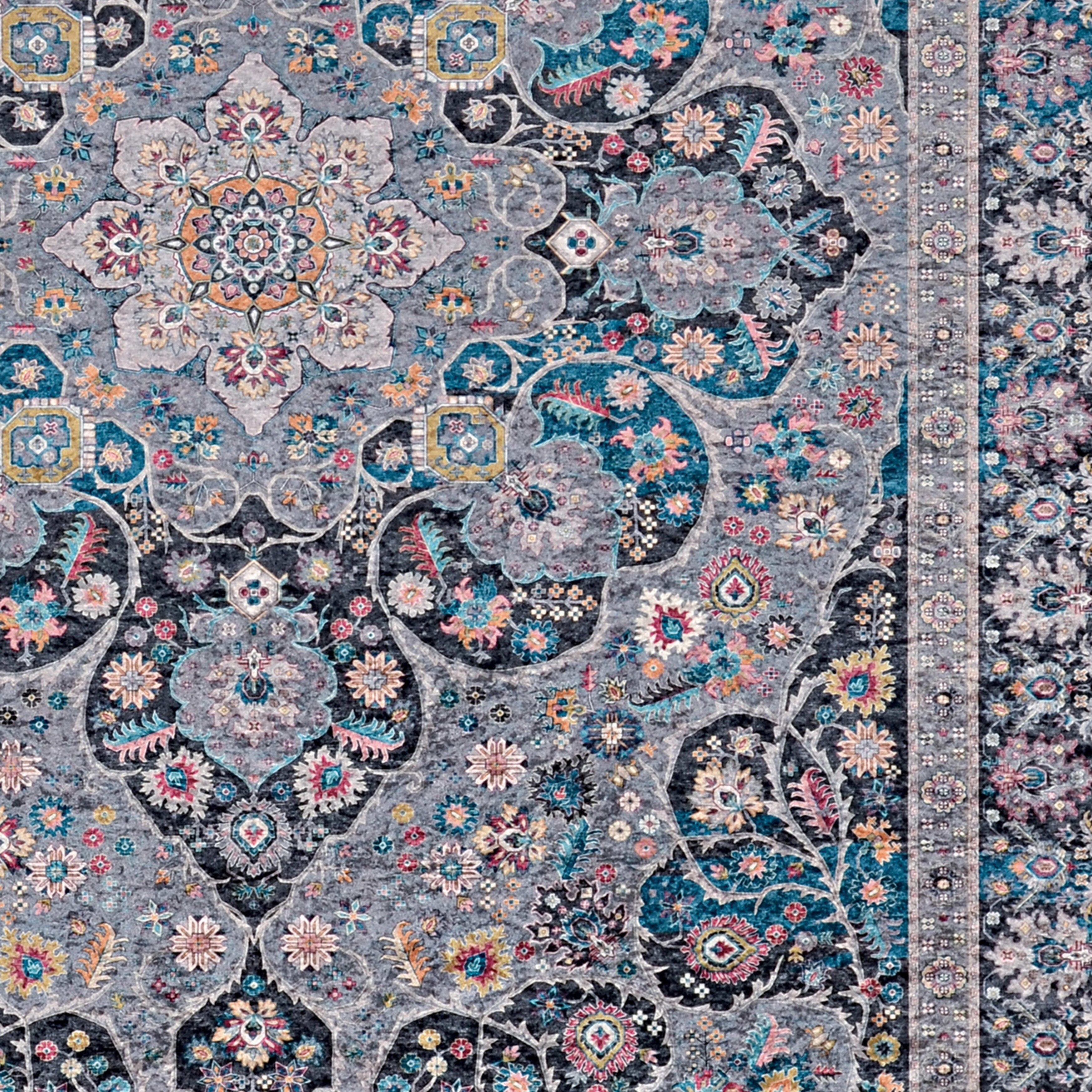 Linon Emerald Grenier 2'2" x 3'2" Area Rug, Gray, large