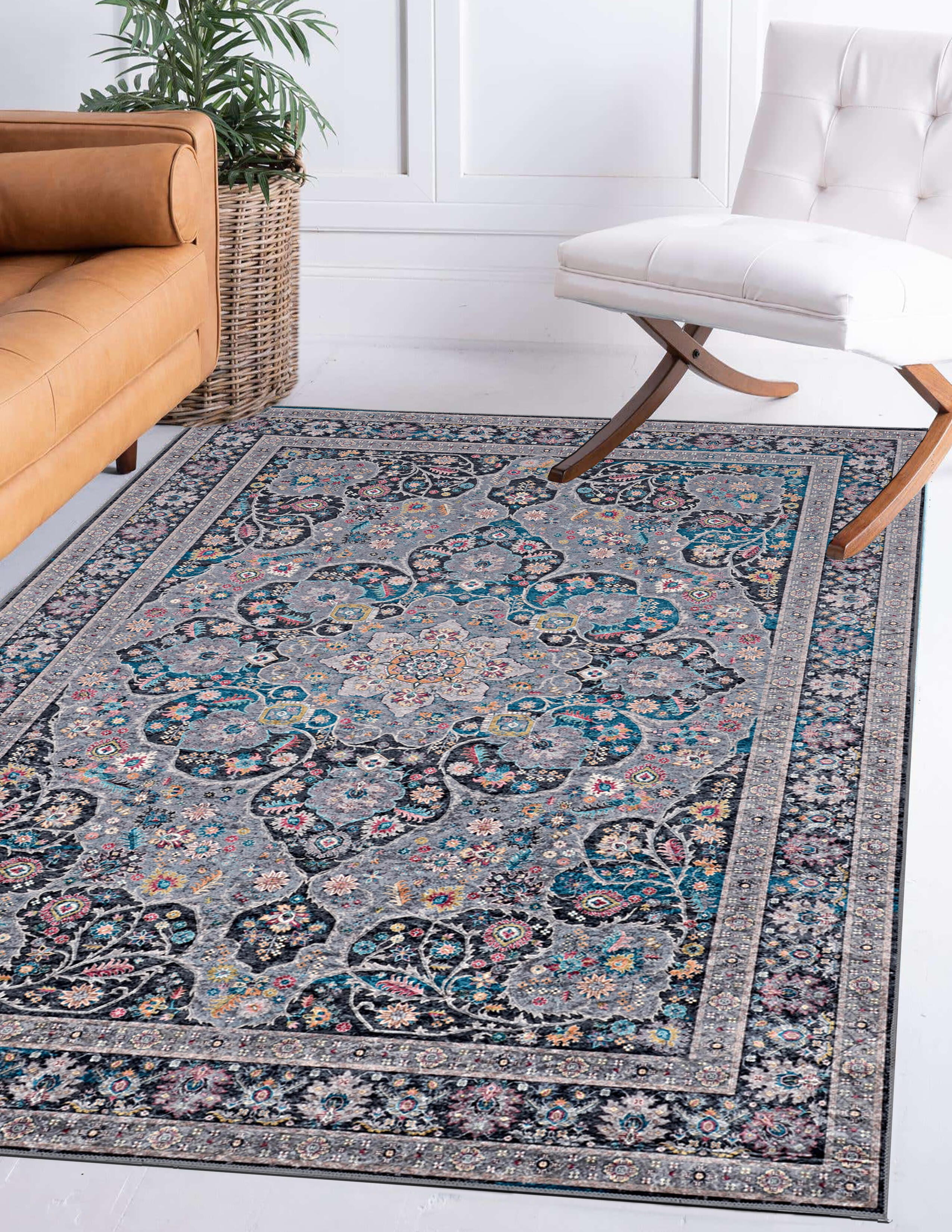 Linon Emerald Grenier 5' x 7' Area Rug, Gray, large