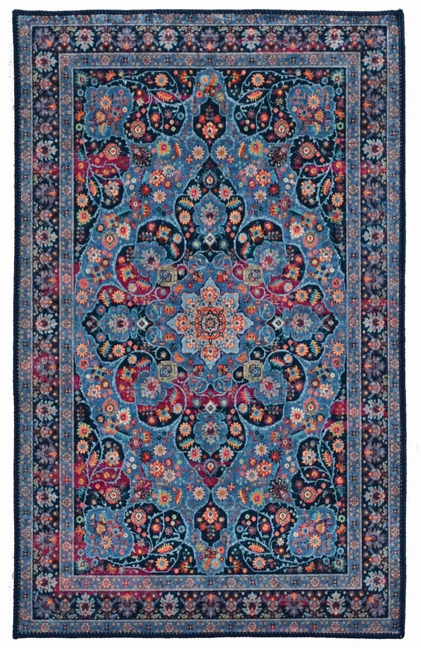 Linon Emerald Grenier 2'2" x 3'2" Area Rug, Navy, large