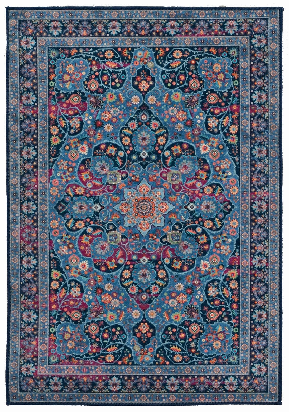 Linon Emerald Grenier 3'3" x 5' Area Rug, Navy, large