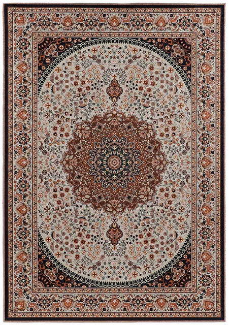 Linon Emerald Harris 6'7" x 9'7" Area Rug, Cream