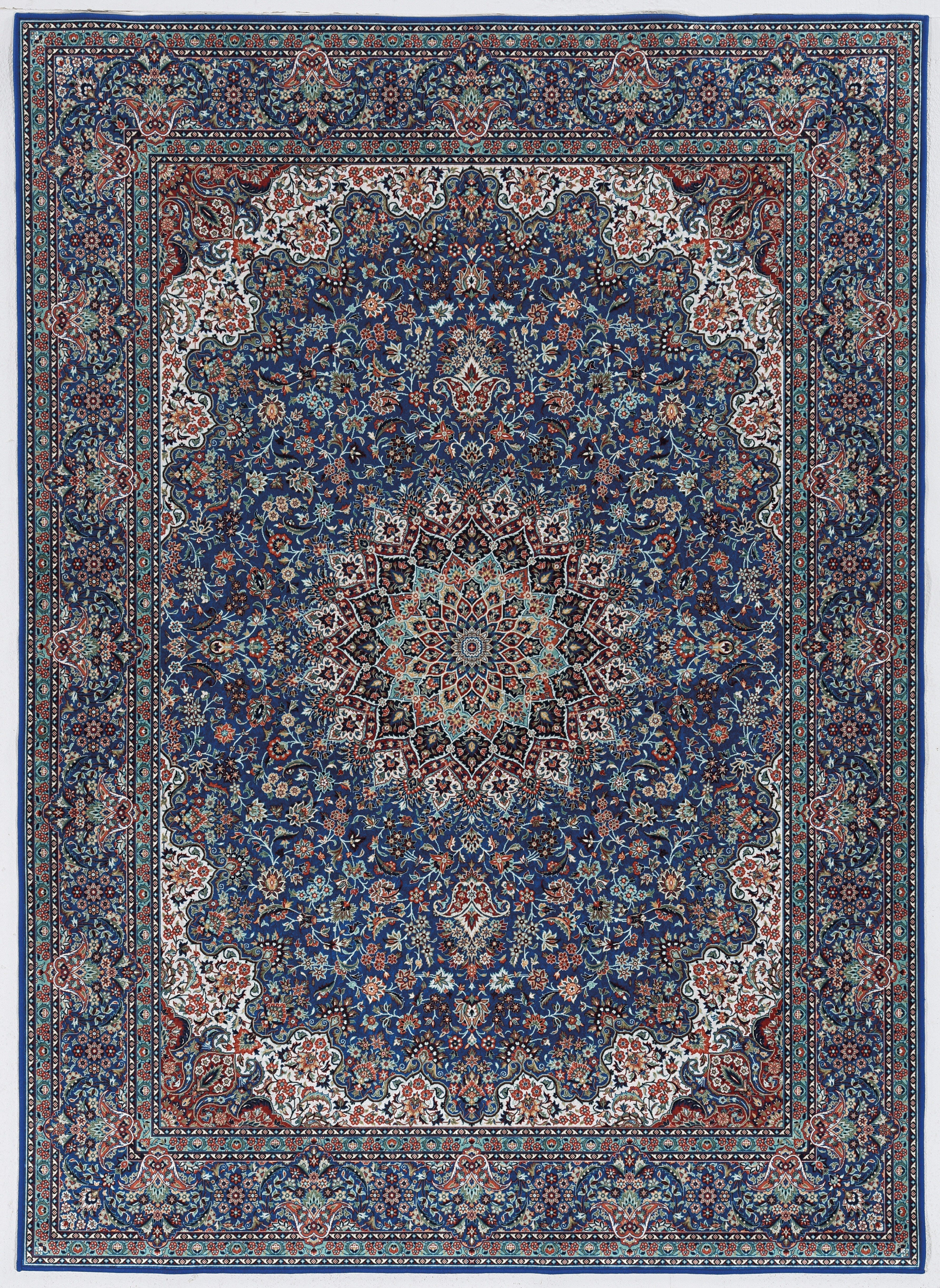 Linon Emerald Klein 6'7" x 9'7" Area Rug, Blue, large