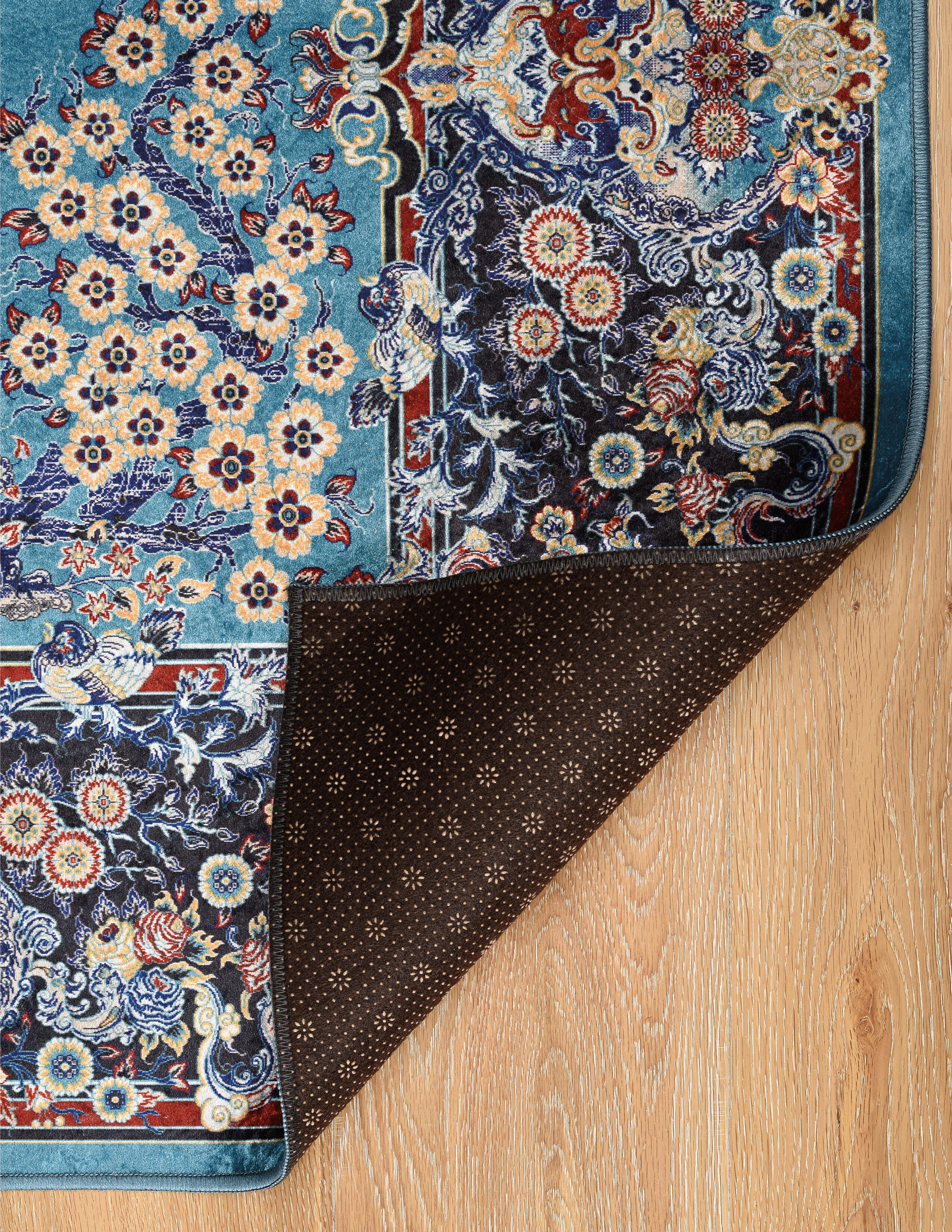 Linon Emerald Martin 3'3" x 5' Area Rug, Blue, large