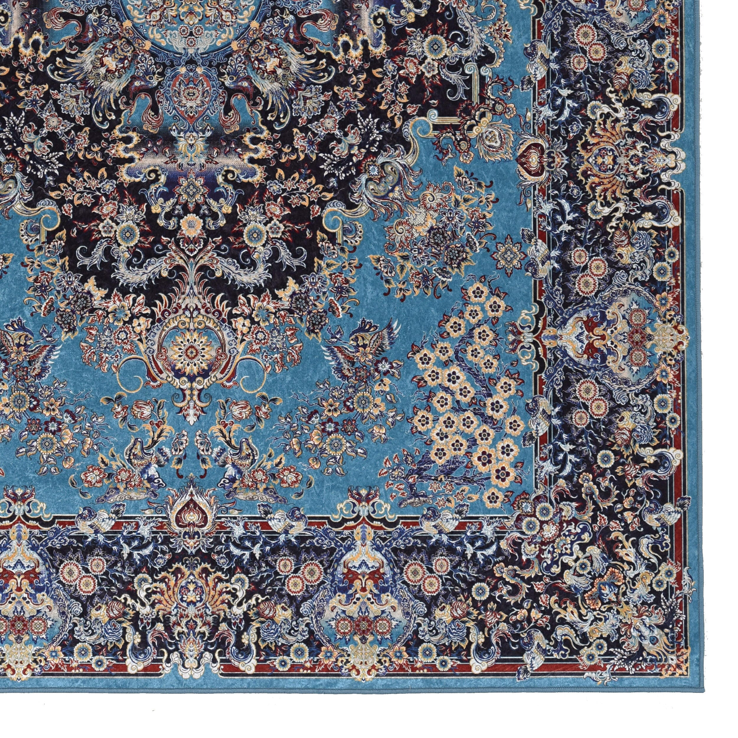 Linon Emerald Martin 3'3" x 5' Area Rug, Blue, large