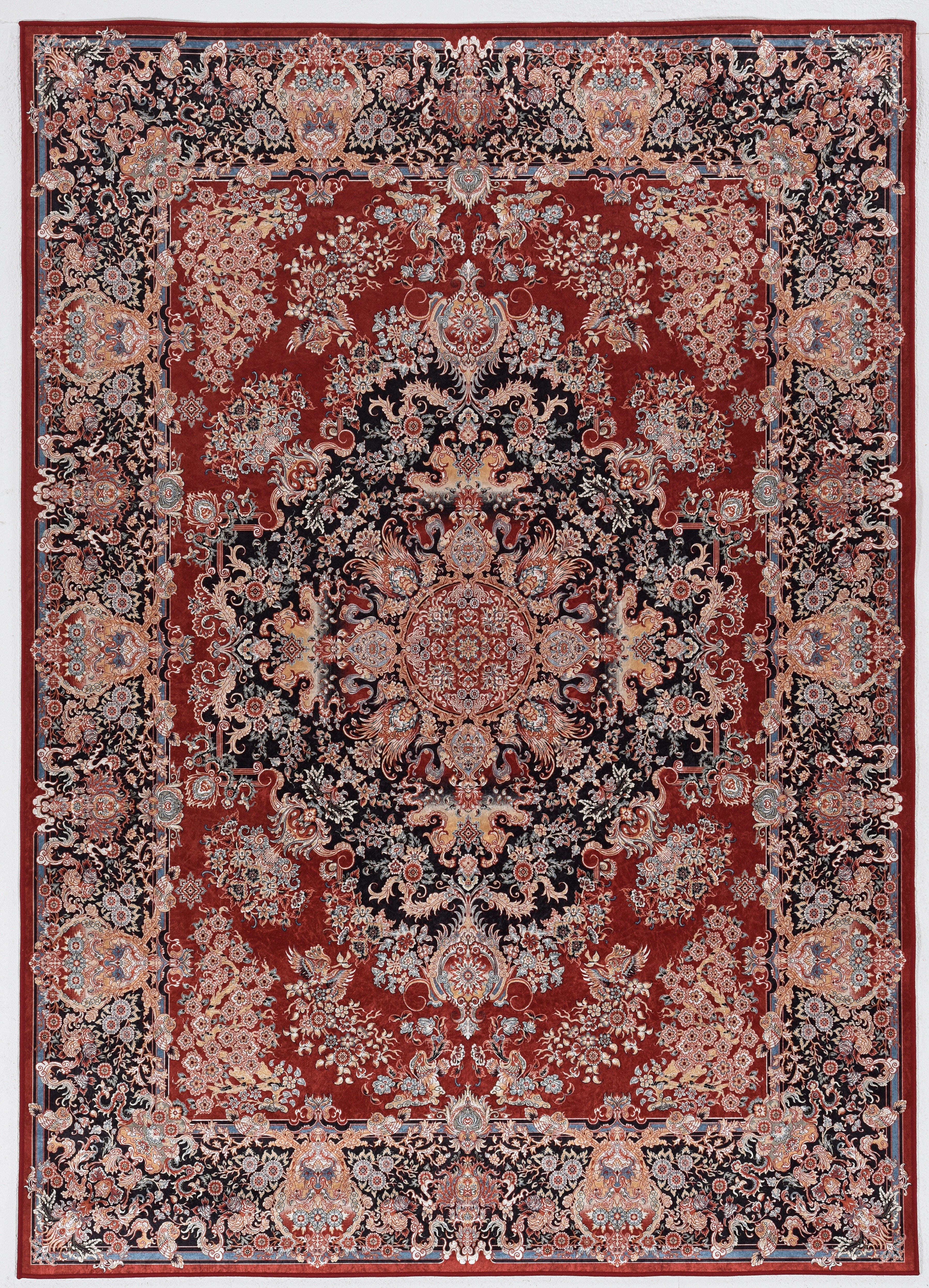 Linon Emerald Martin 2'2" x 3'2" Area Rug, Red, large