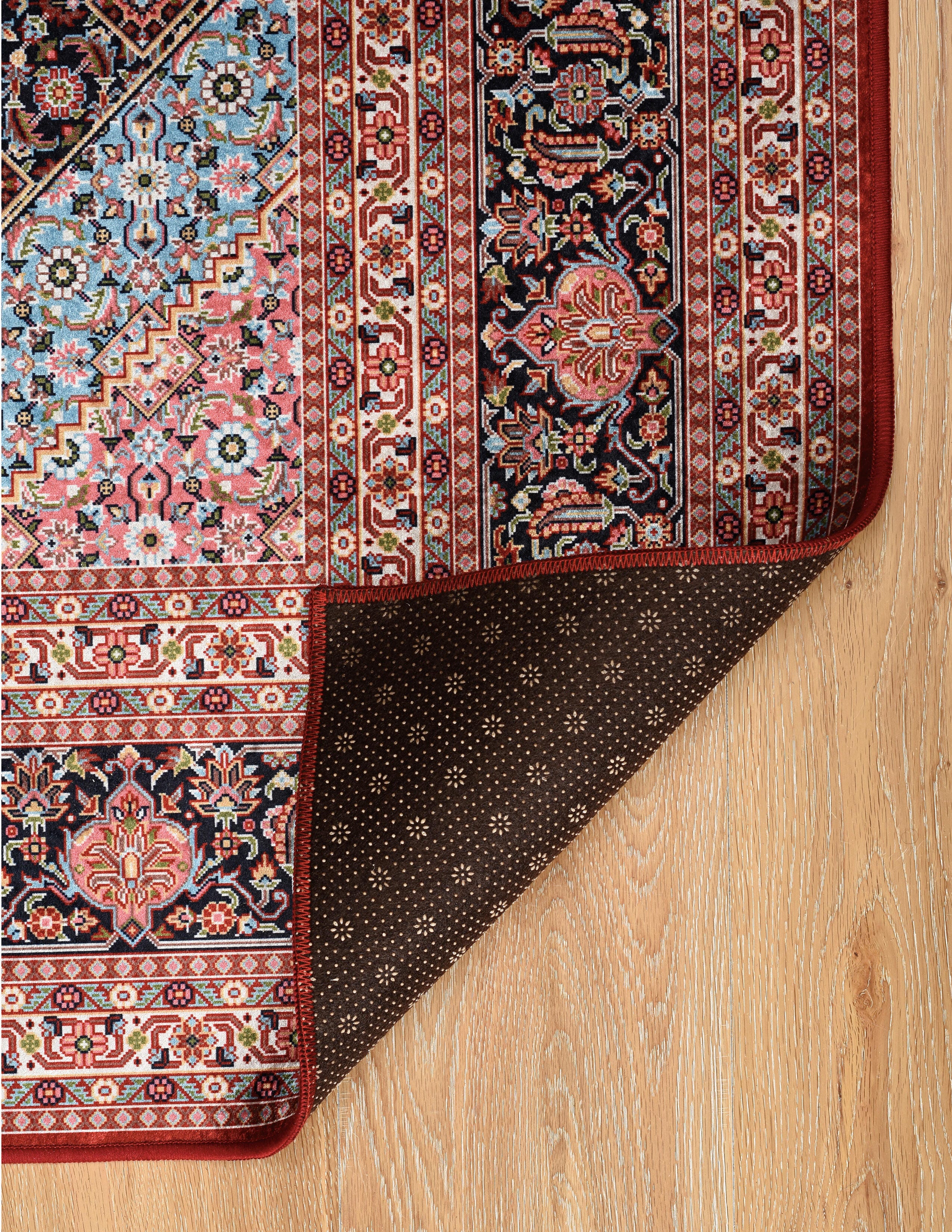 Linon Emerald Milton 3'3" x 5' Area Rug, Red, large