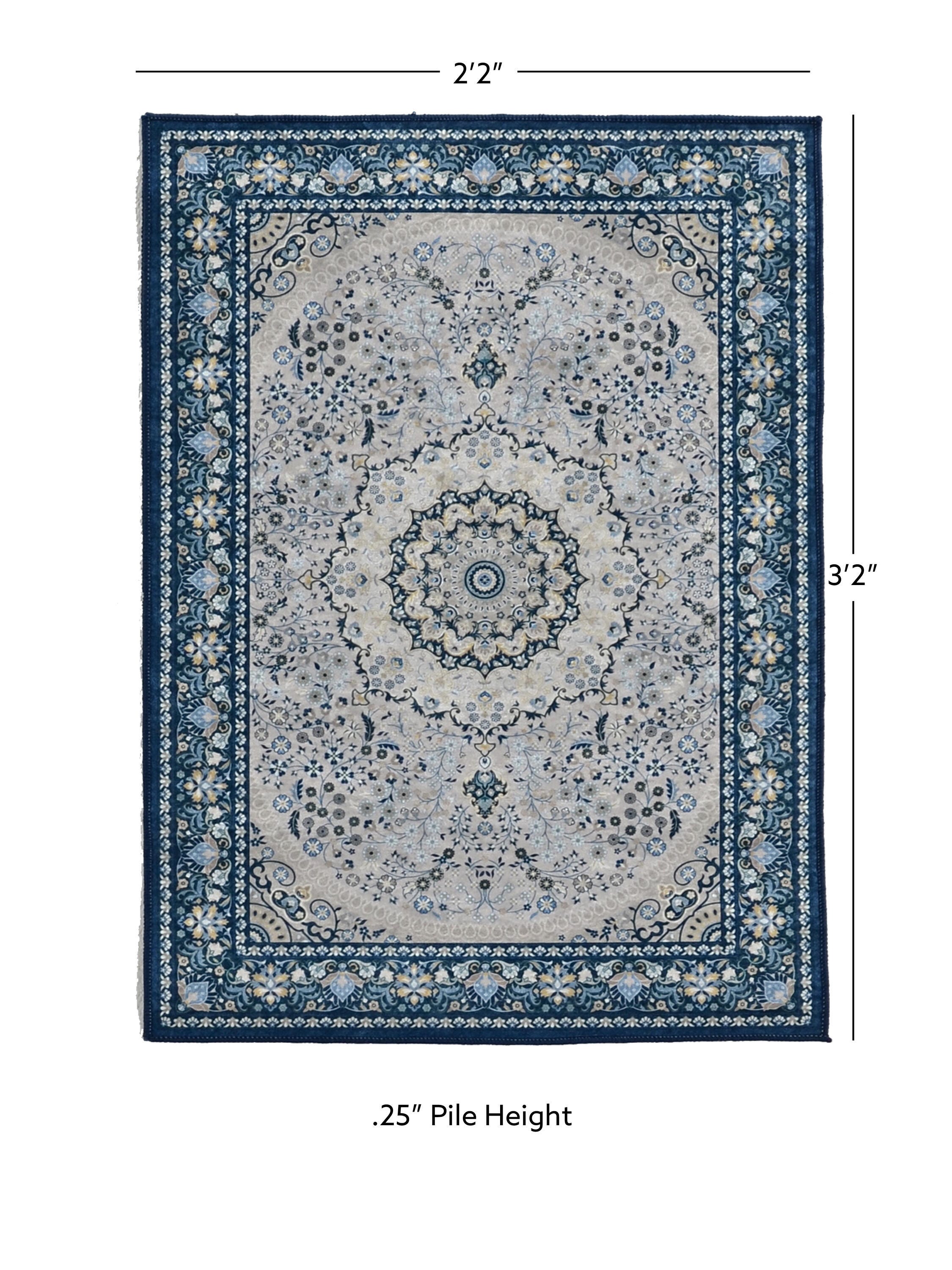 Linon Emerald Paulson 2'2" x 3'2" Area Rug, Cream, large