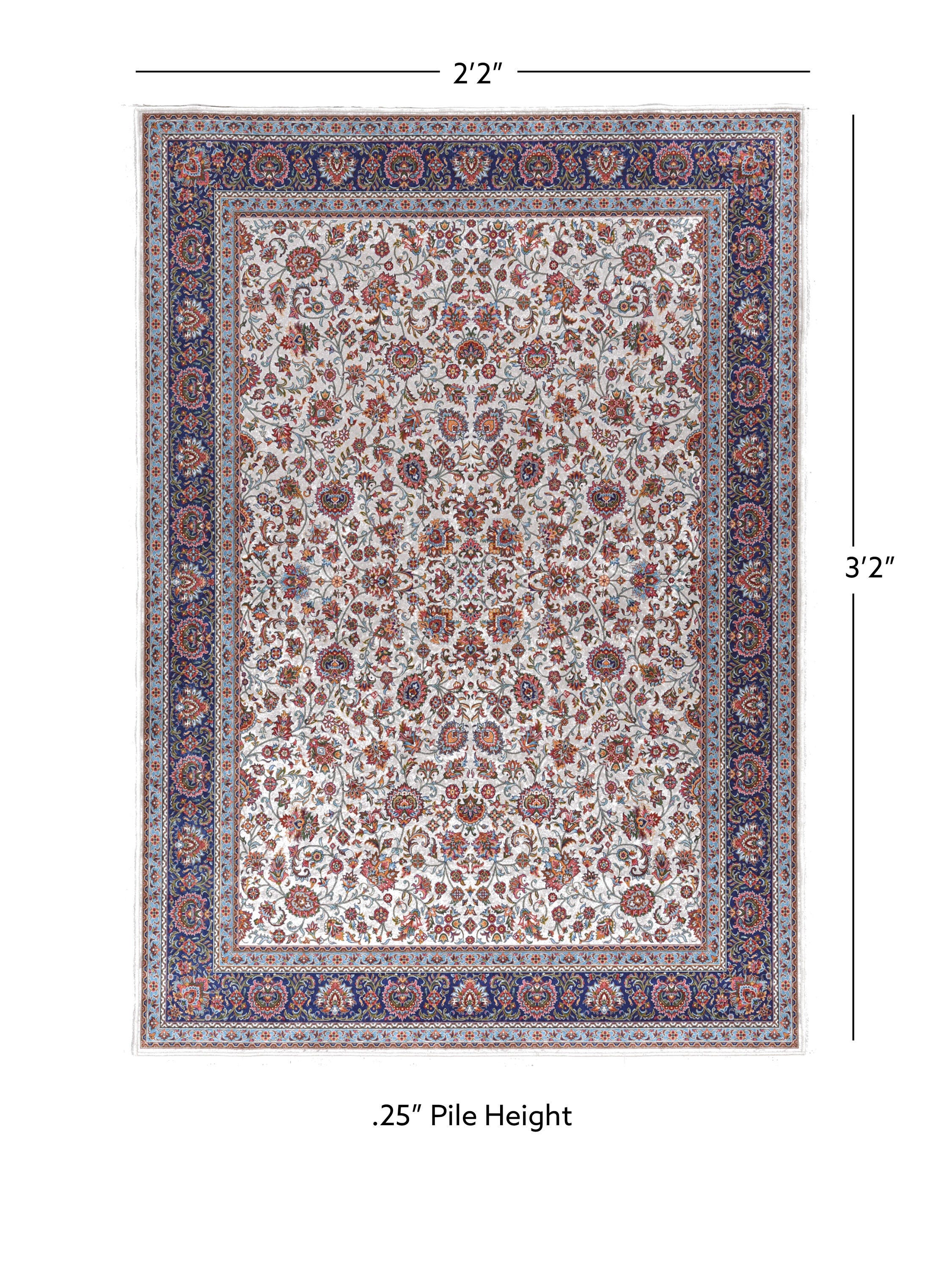 Linon Emerald Ritchie 2'2" x 3'2" Area Rug, Ivory, large