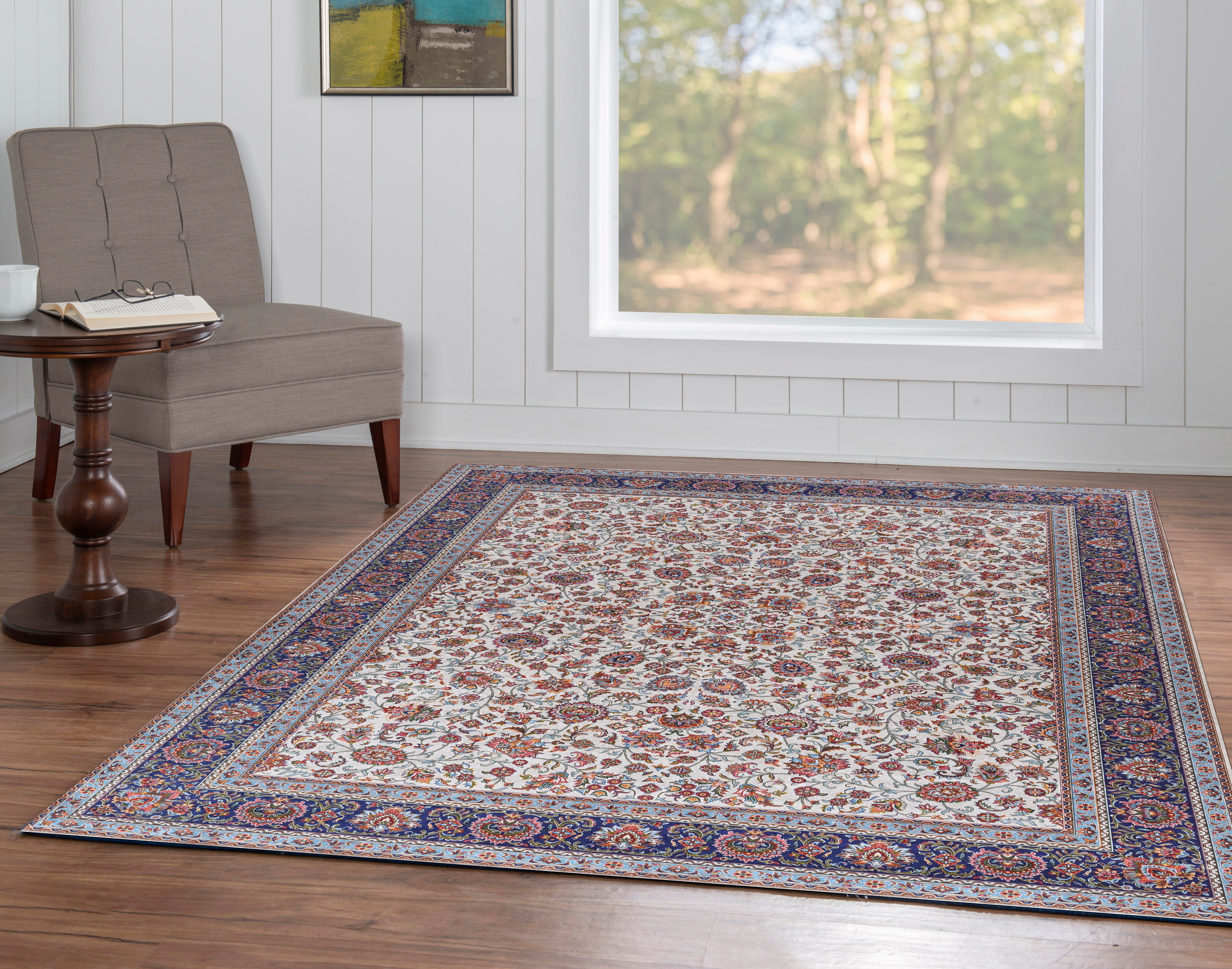 Linon Emerald Ritchie 5' x 7' Area Rug, Ivory, large