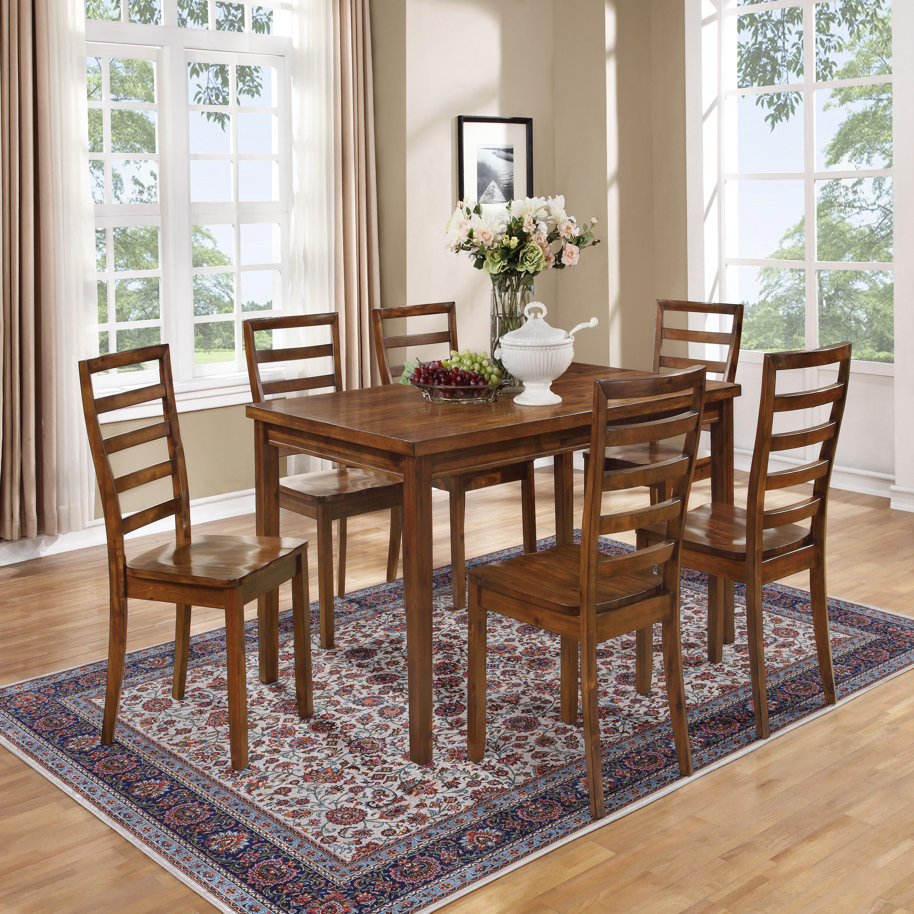 Linon Emerald Ritchie 6'7" x 9'7" Area Rug, Ivory, rollover