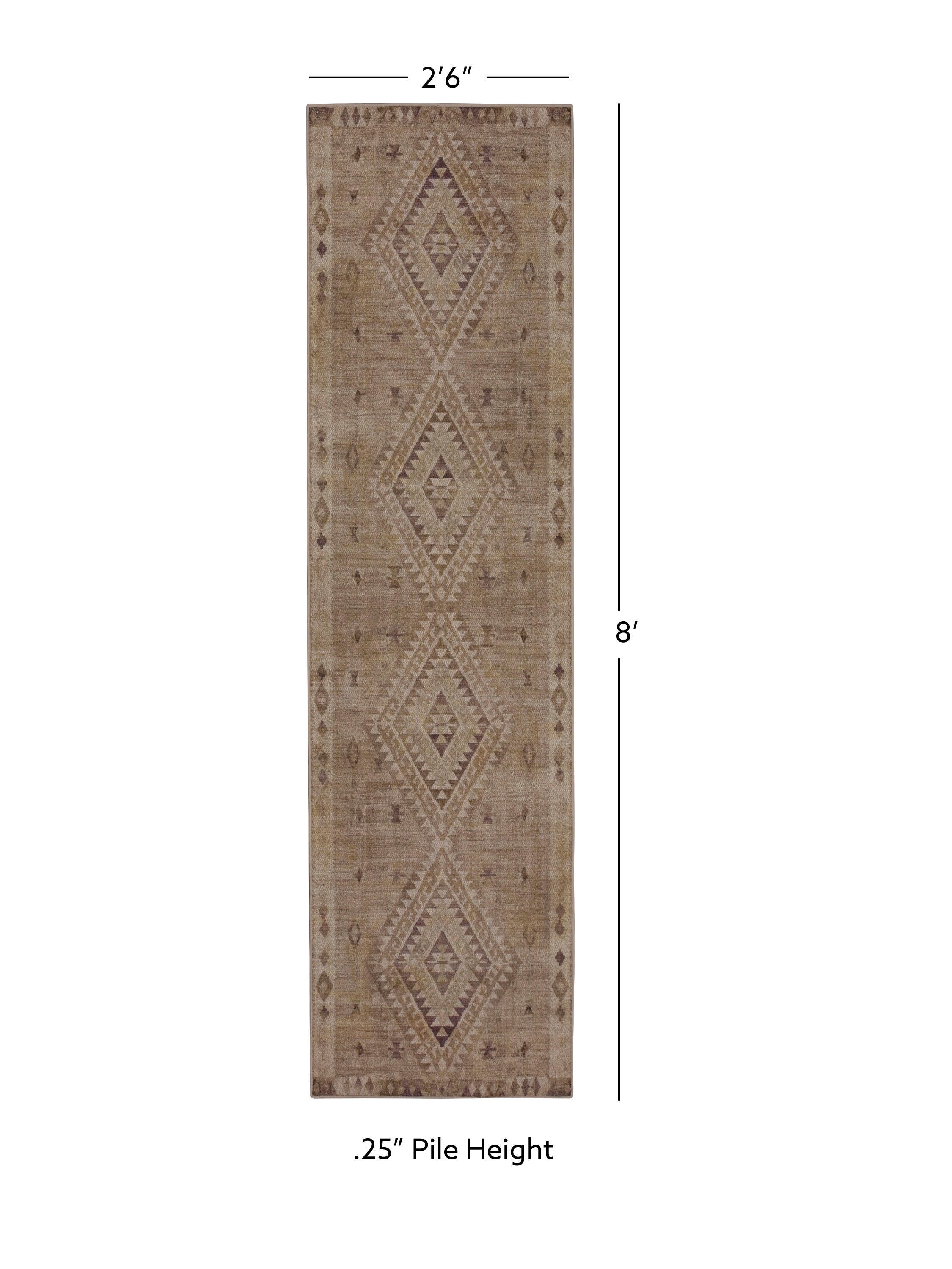 Linon Oakland Calhoun 2'6" x 8'  Runner Rug, Sand, large