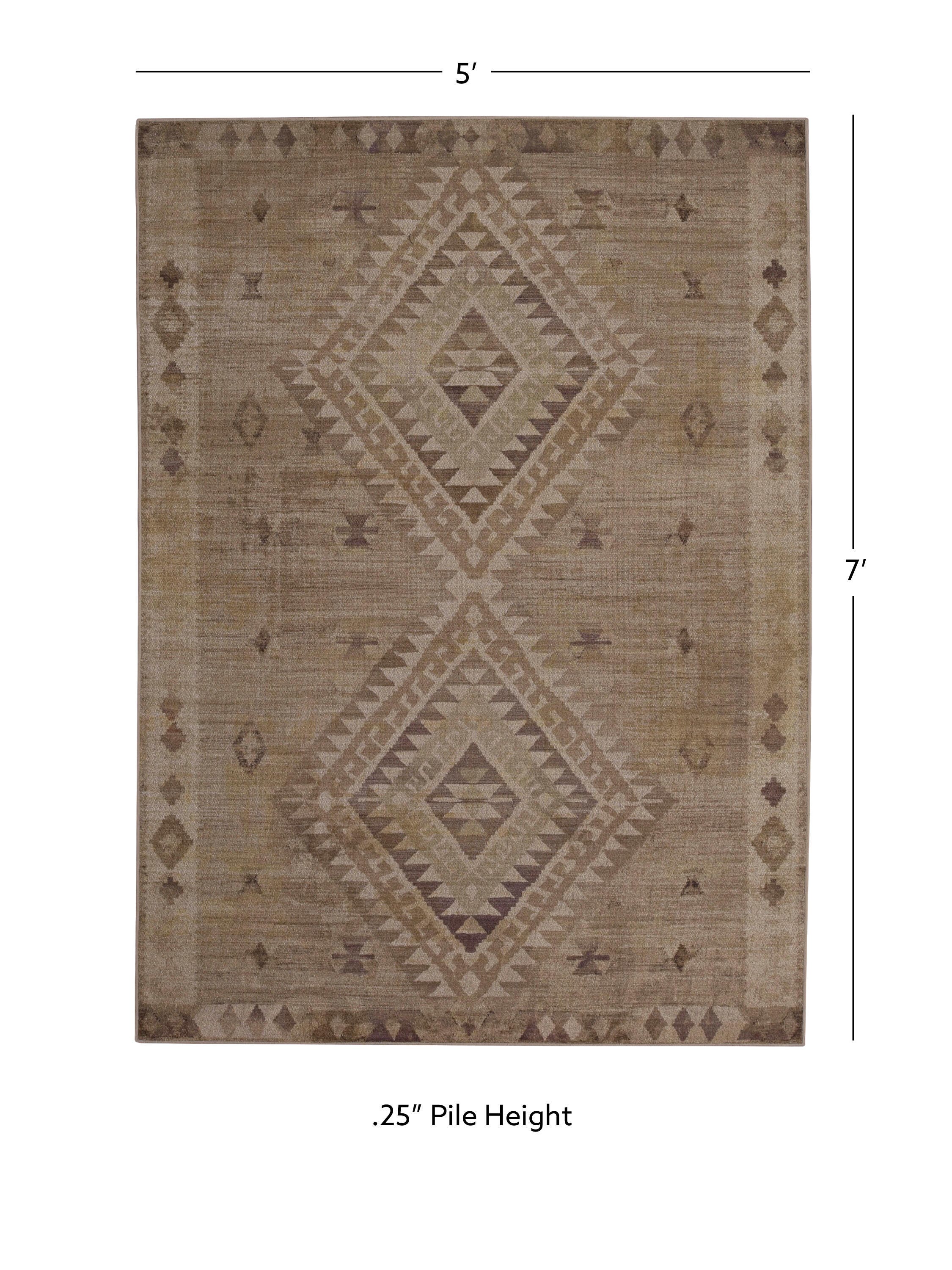 Linon Oakland Calhoun 5' x 7'  Area Rug, Sand, large