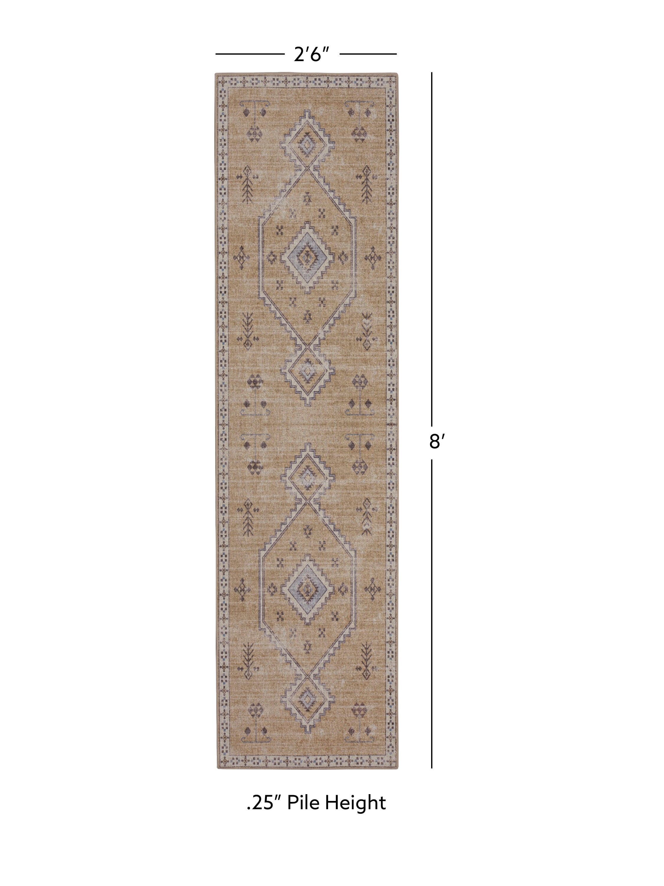 Linon Oakland Haden 2'6" x 8'  Runner Rug, Sand, large
