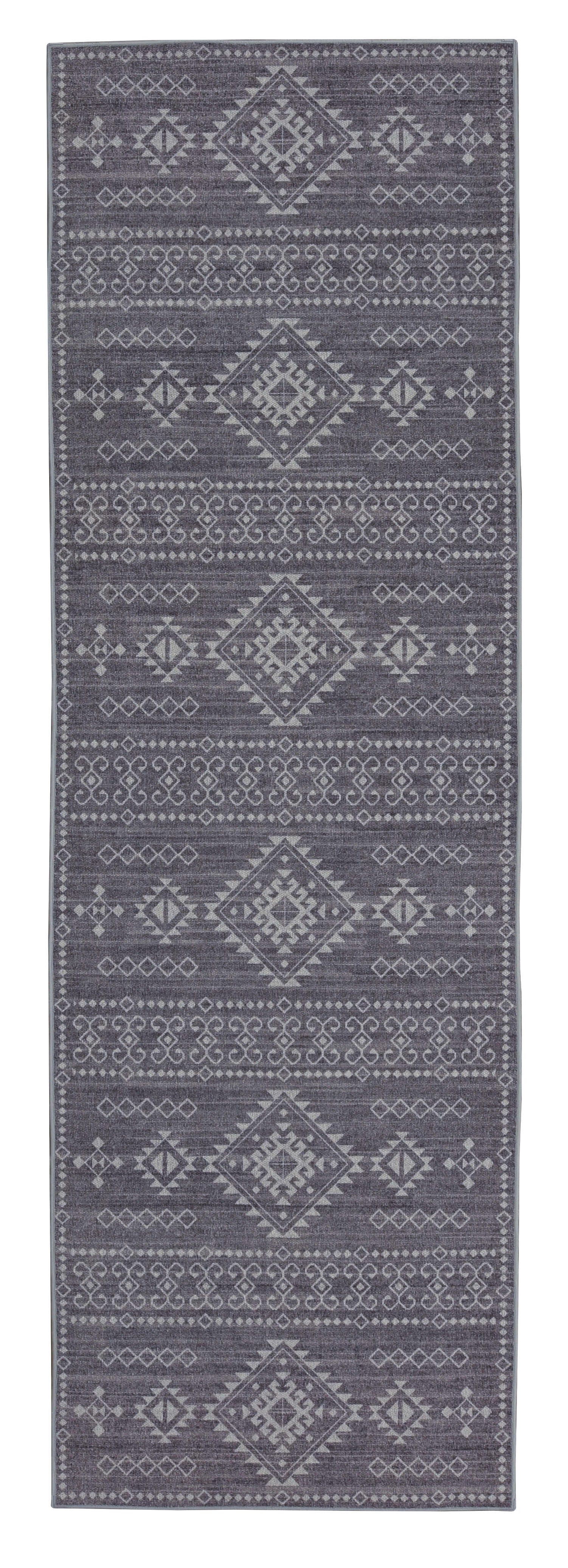Linon Oakland Ivan 2'6" x 8'  Runner Rug, Gray, large