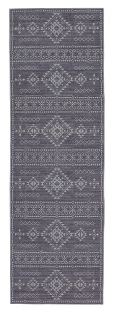 Linon Oakland Ivan 2'6" x 8' Runner Rug, Gray