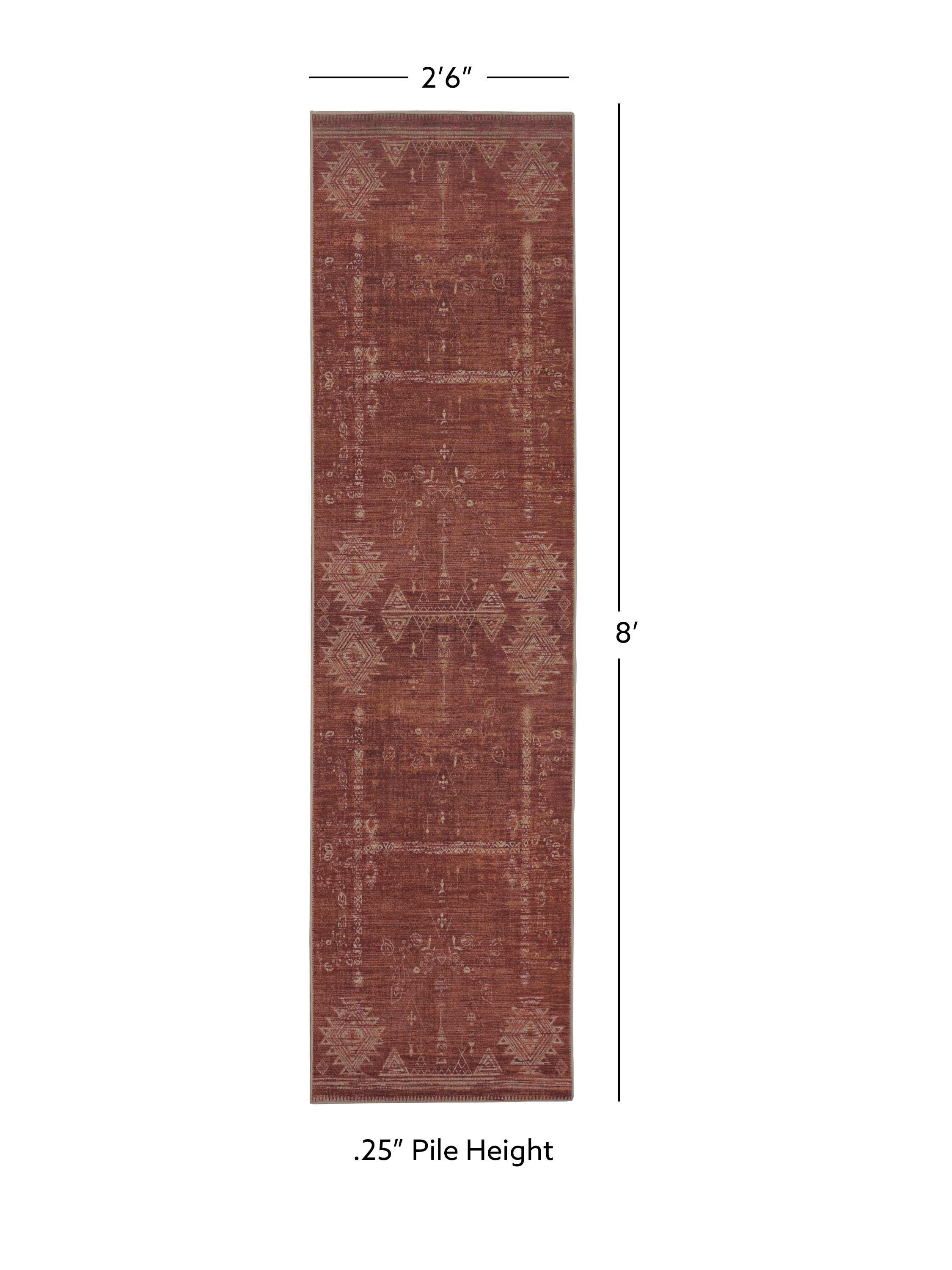 Linon Oakland Maynor 2'6" x 8'  Runner Rug, Brown, large