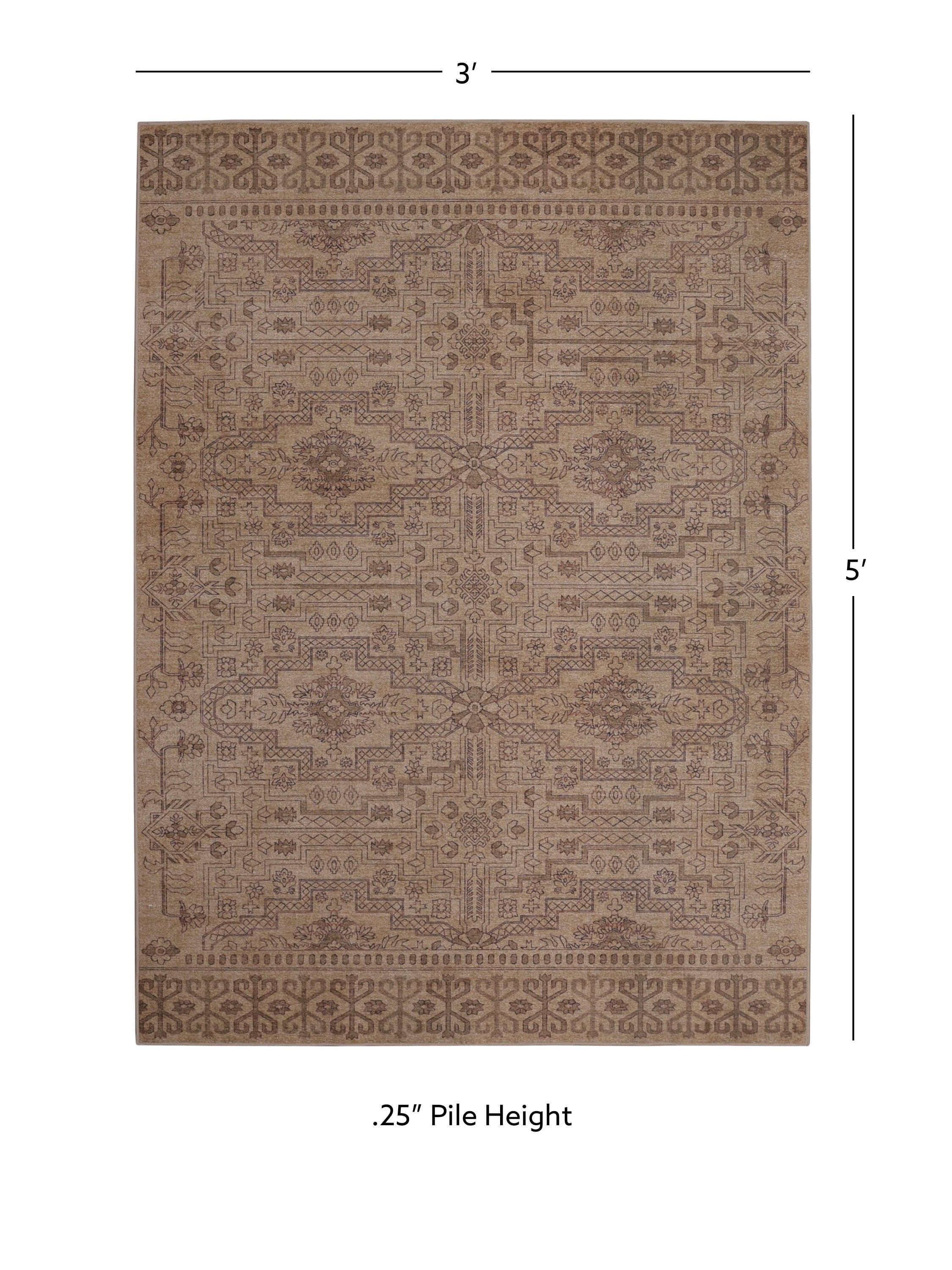 Linon Oakland Sloan 3' x 5'  Area Rug, Sand, large