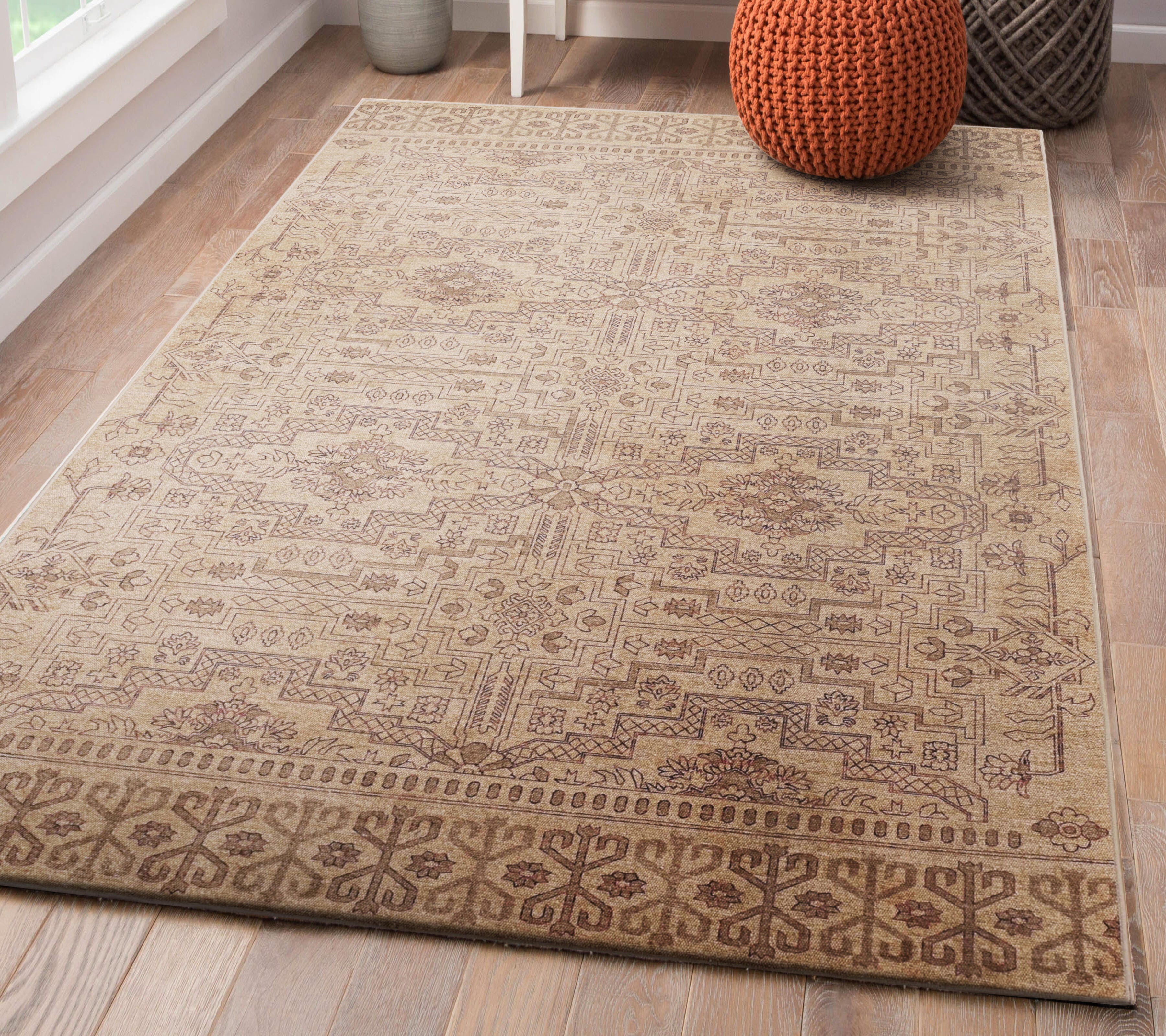 Linon Oakland Sloan 5' x 7'  Area Rug, Sand, rollover