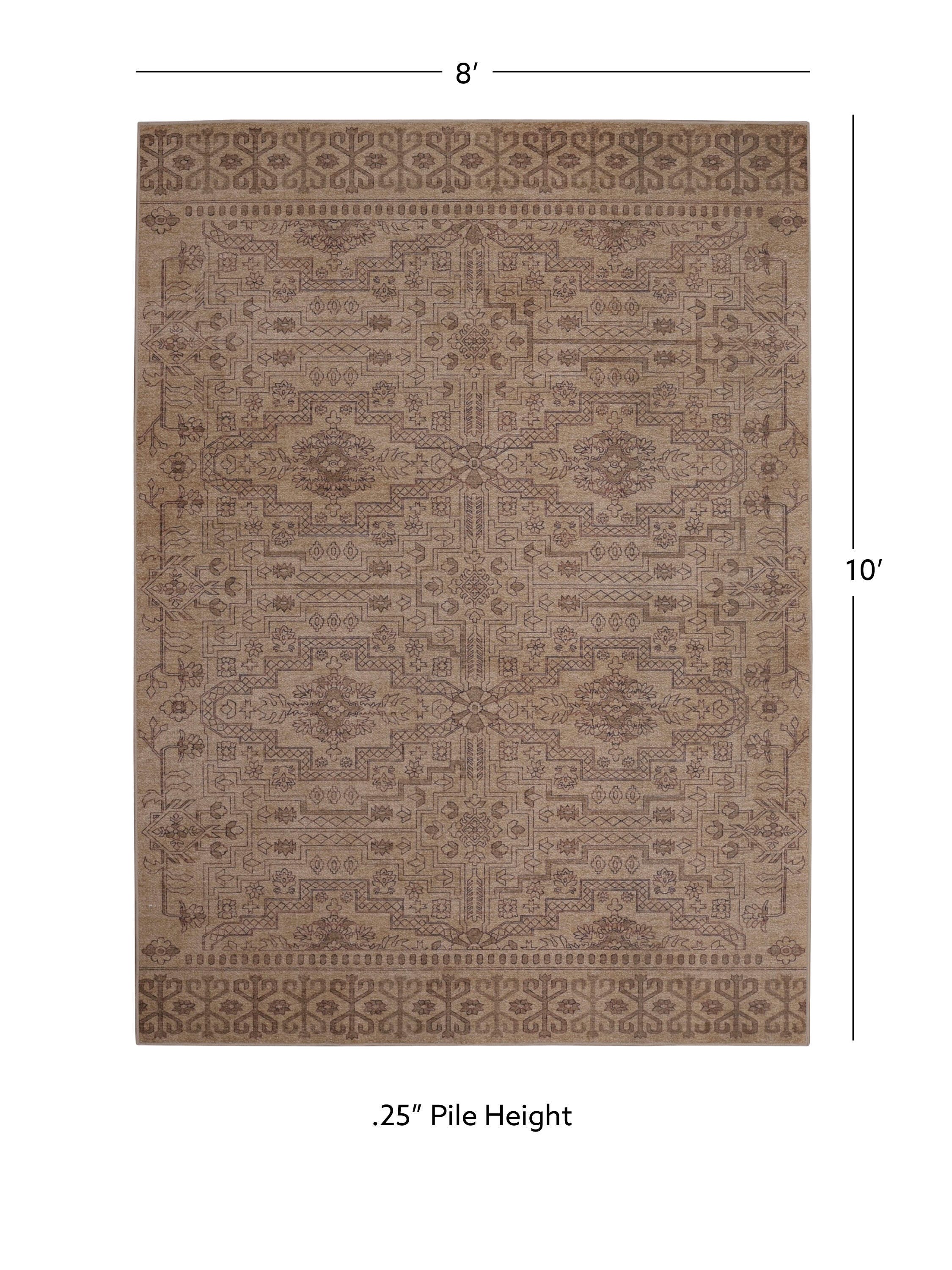 Linon Oakland Sloan 8' x 10'  Area Rug, Sand, large