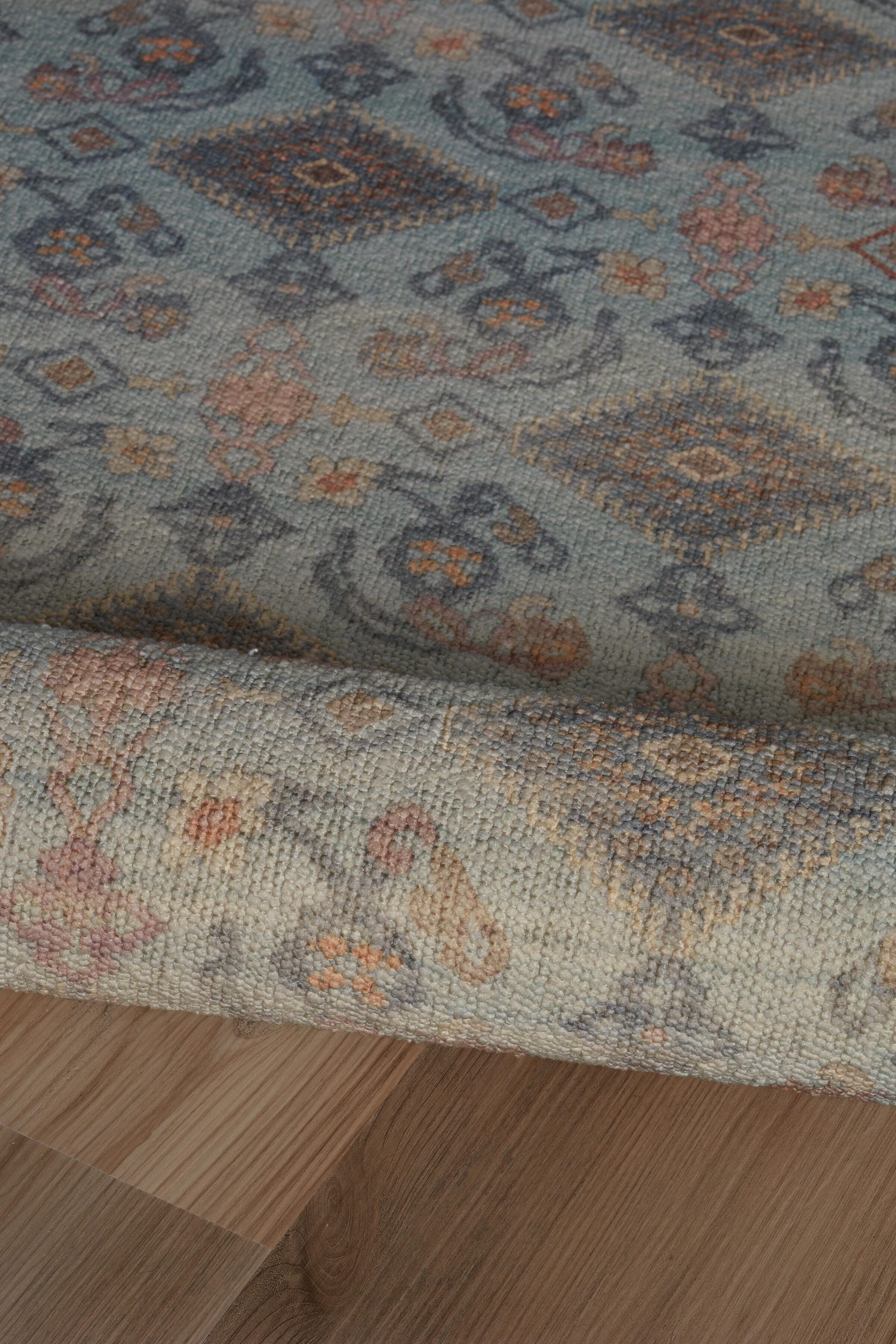 Linon Oakland Wesley 2'6" x 8'  Runner Rug, Blue, large