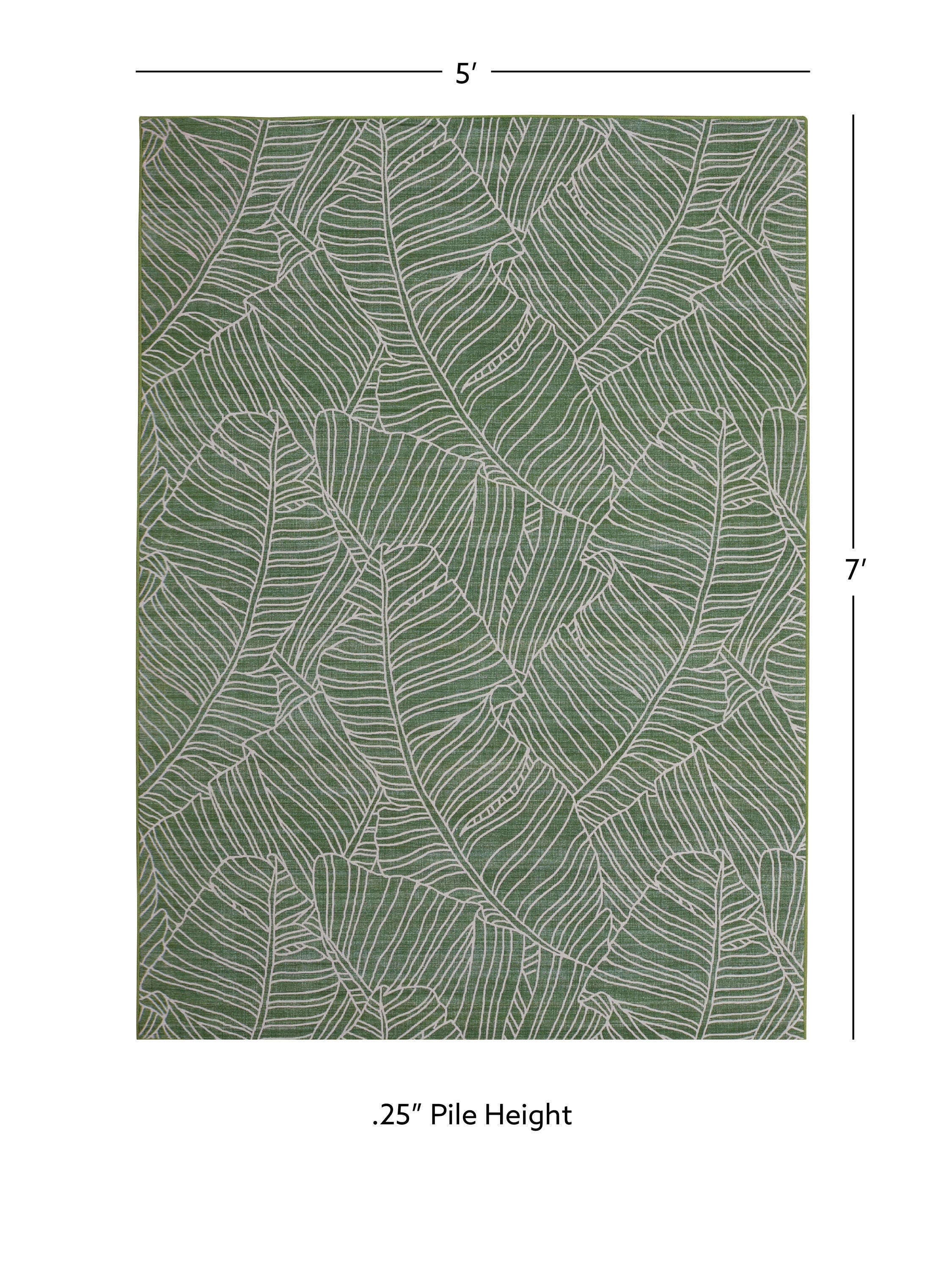 Linon Outdoor Washable Burma 5' x7'  Area Rug, , large