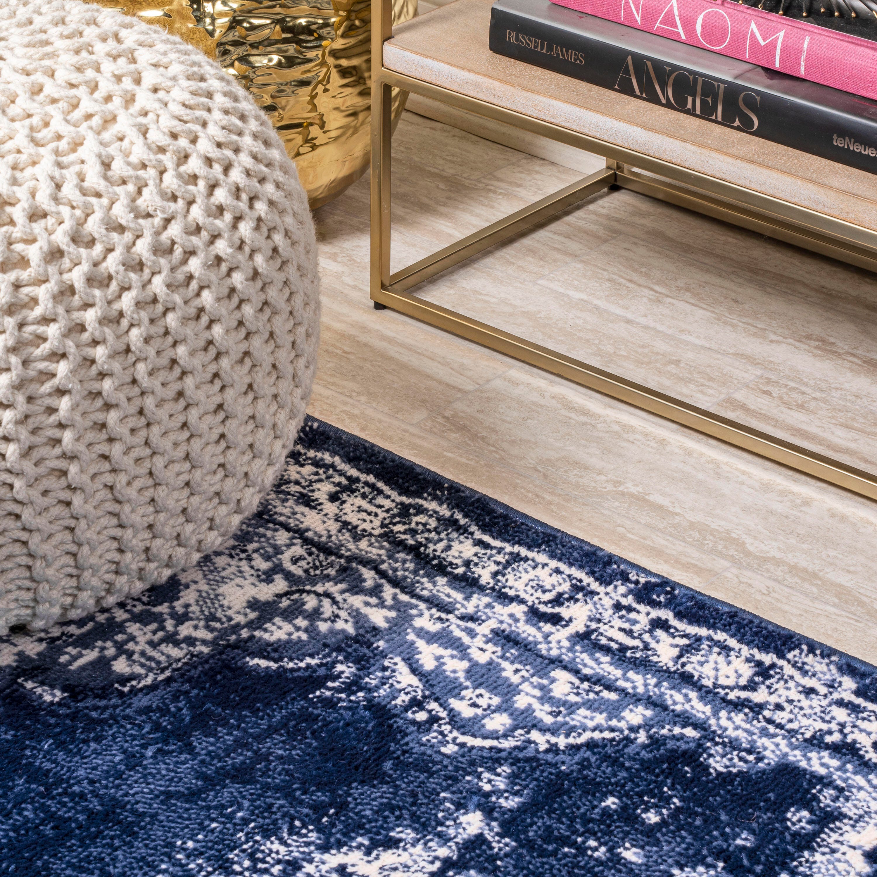 Jonathan Y Alhambra 8' x 10' Area Rug, Navy/Ivory, large