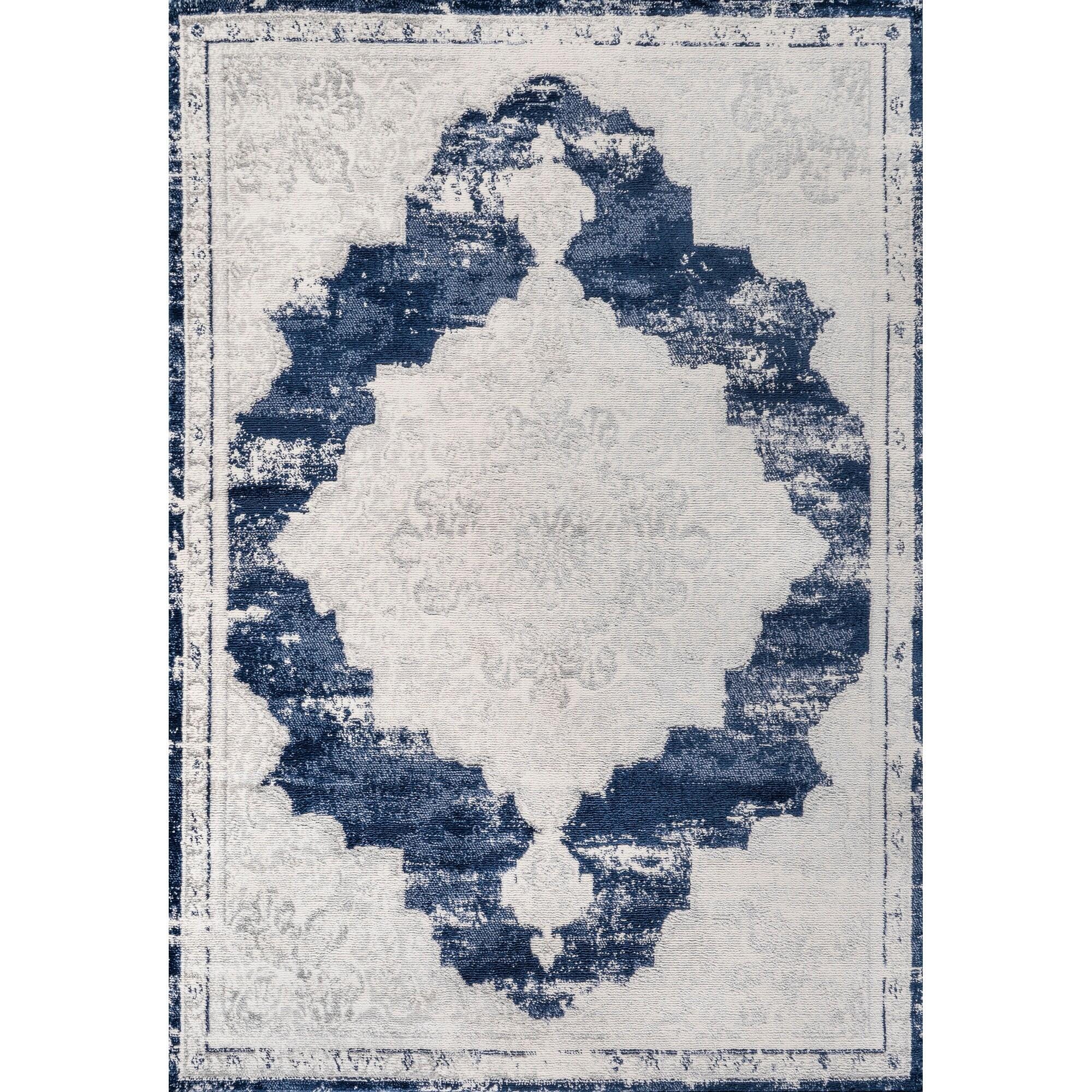 Jonathan Y Alhambra 8' x 10' Area Rug, Ivory/Navy, large