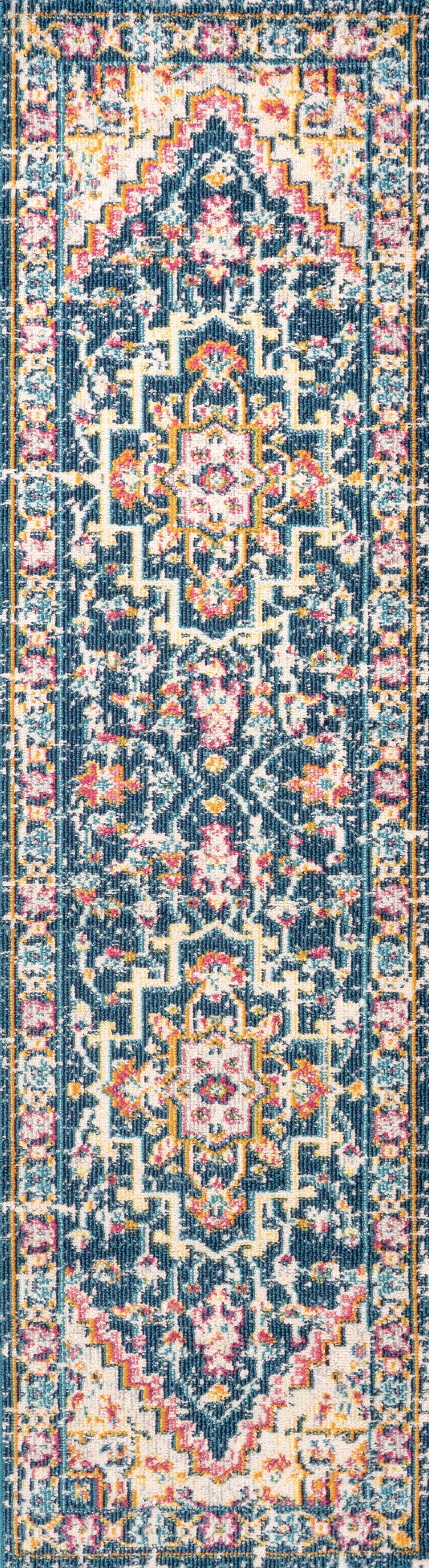 Jonathan Y Brooklyn 2' x 8' Runner Rug, Blue/Beige, large