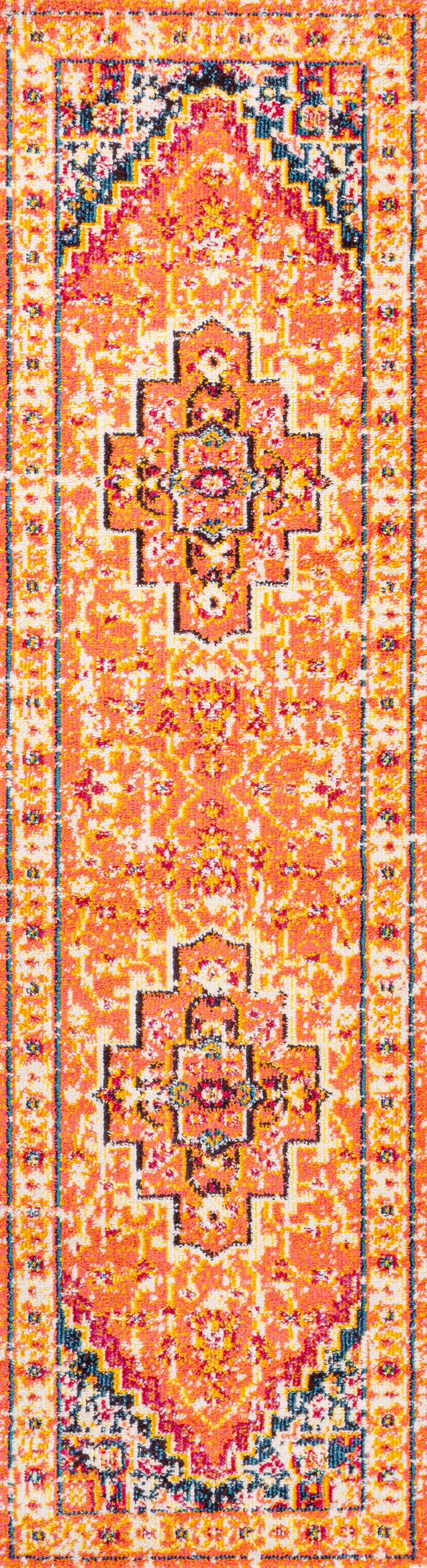 Jonathan Y Brooklyn 2' x 8' Runner Rug, Orange/Blue, large