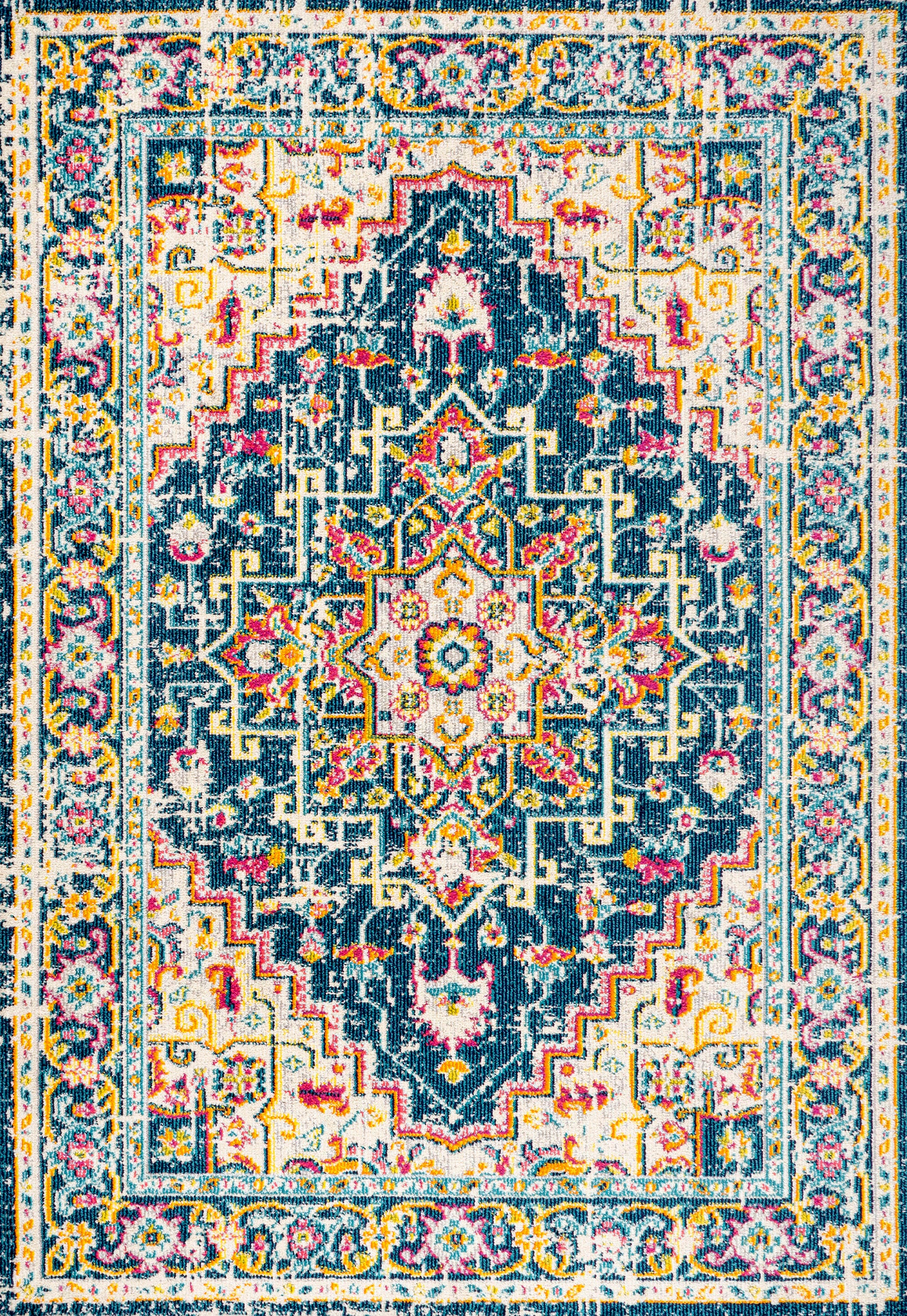 Jonathan Y Brooklyn 4' x 6' Area Rug, Blue/Beige, large