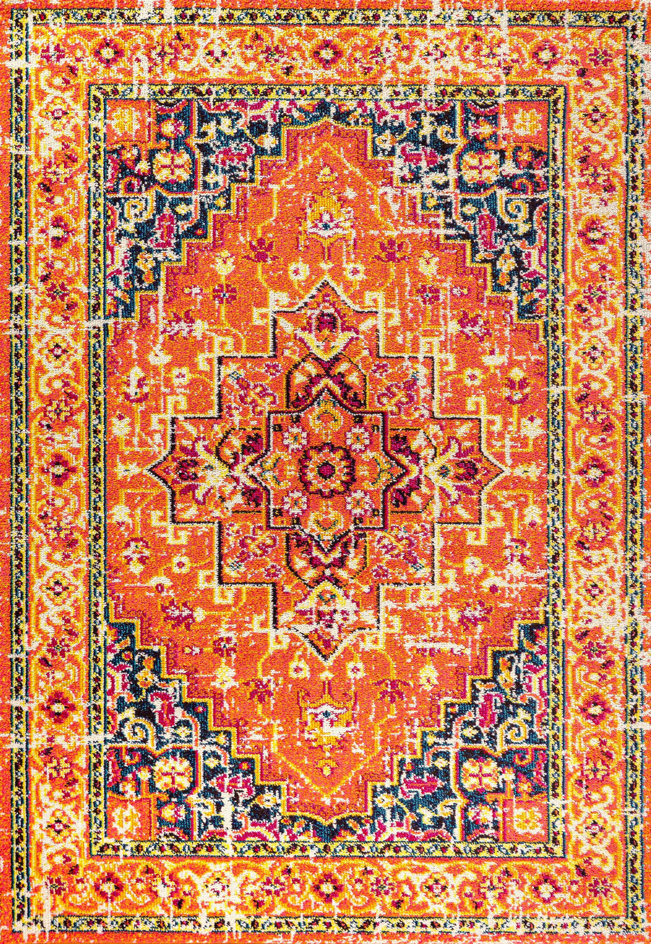 Jonathan Y Brooklyn 5' x 8' Area Rug, Orange/Blue, large