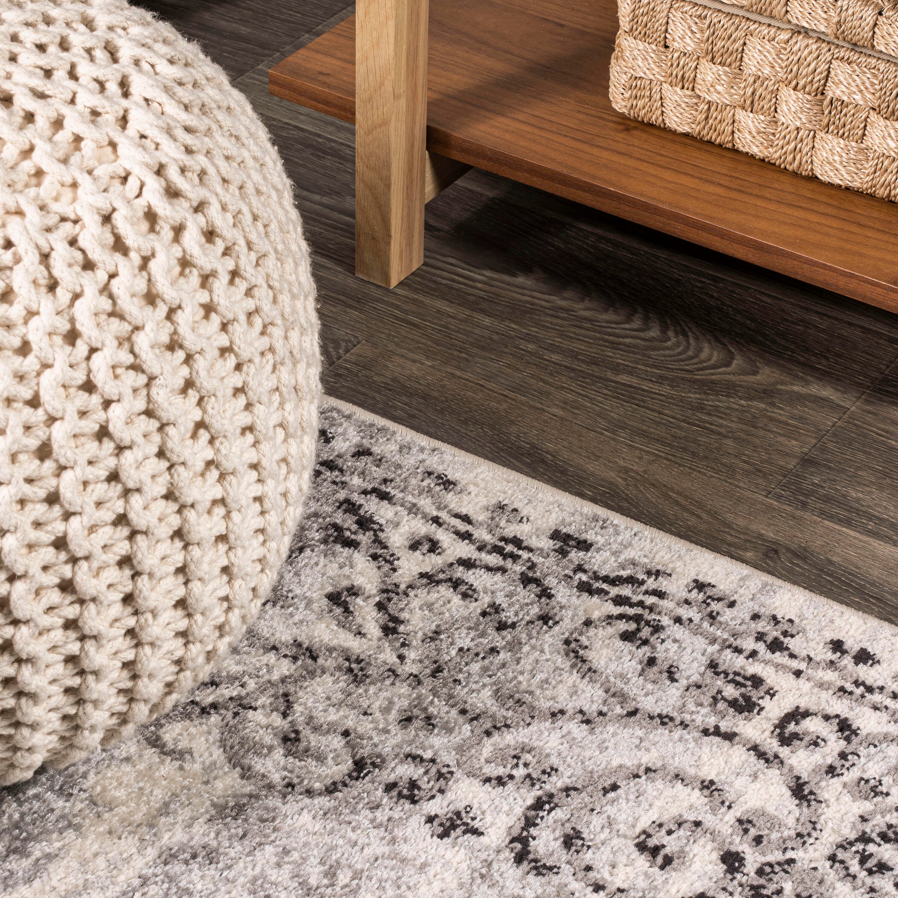 Jonathan Y Minori Filigree 5' x 8' Area Rug, Gray, large